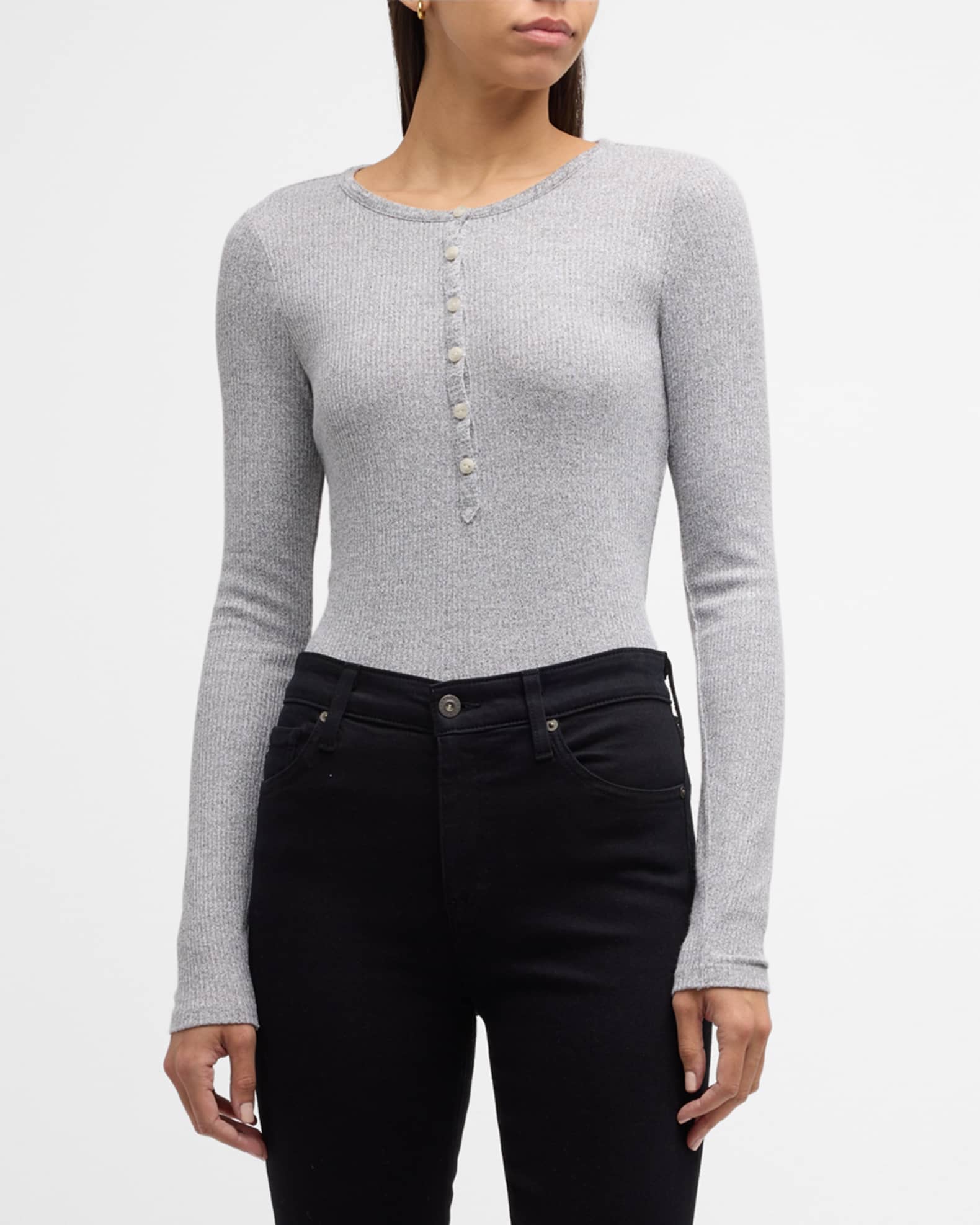 Rib Henley Top