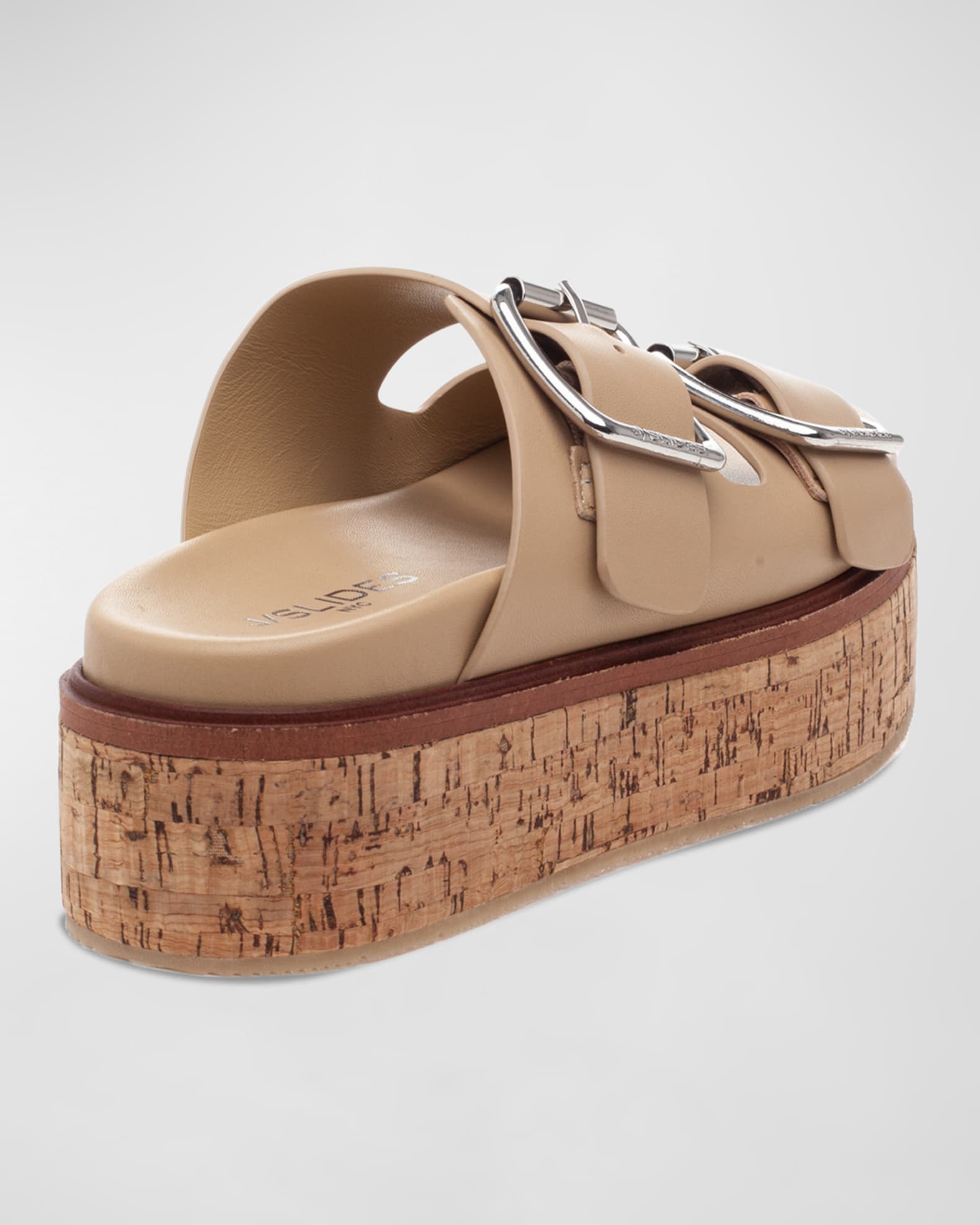 JSlides Belinda DoubleBuckle Leather Slide Sandals Neiman Marcus