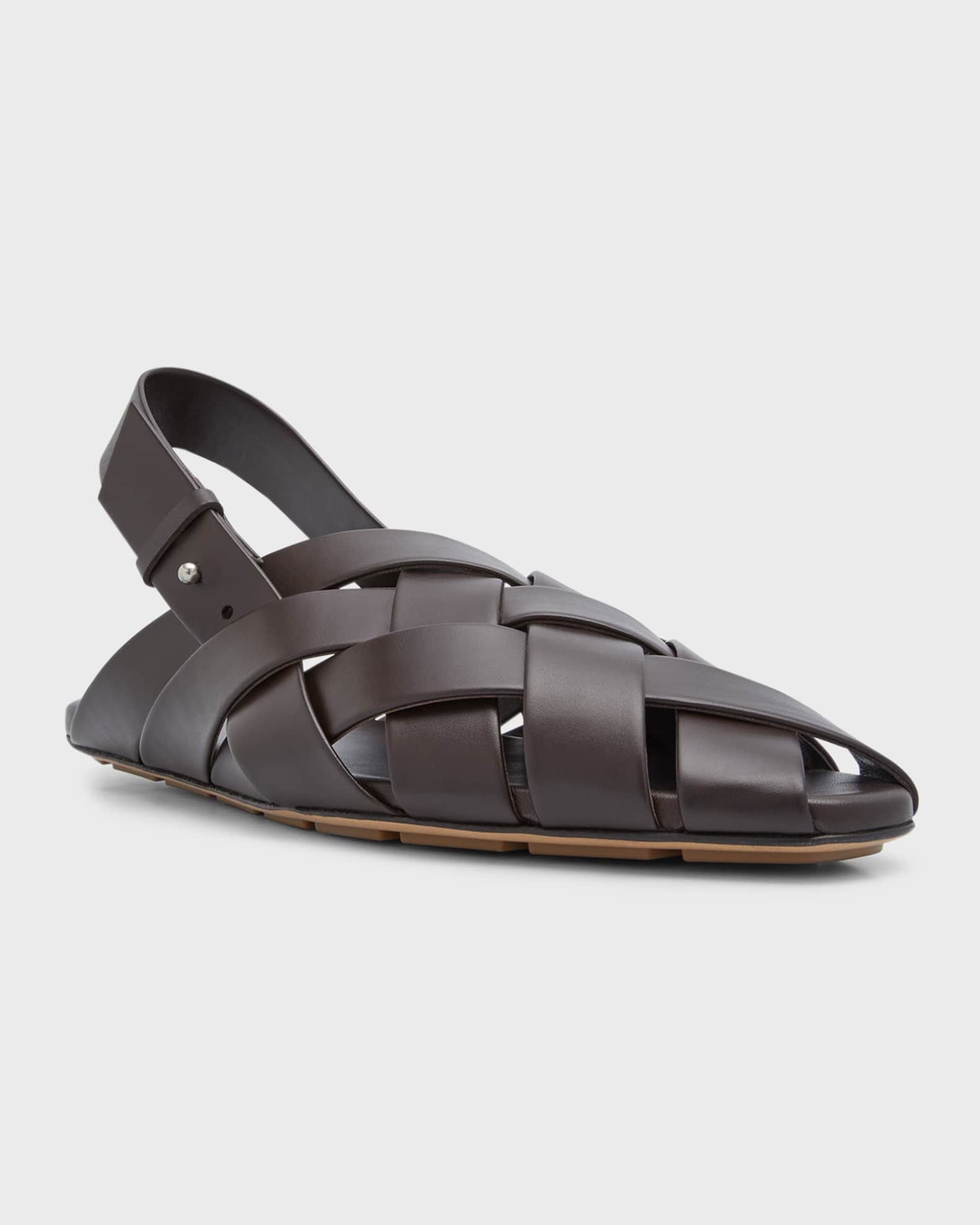Bottega Veneta Men s Alfie Intreccio Leather Slippers Neiman Marcus