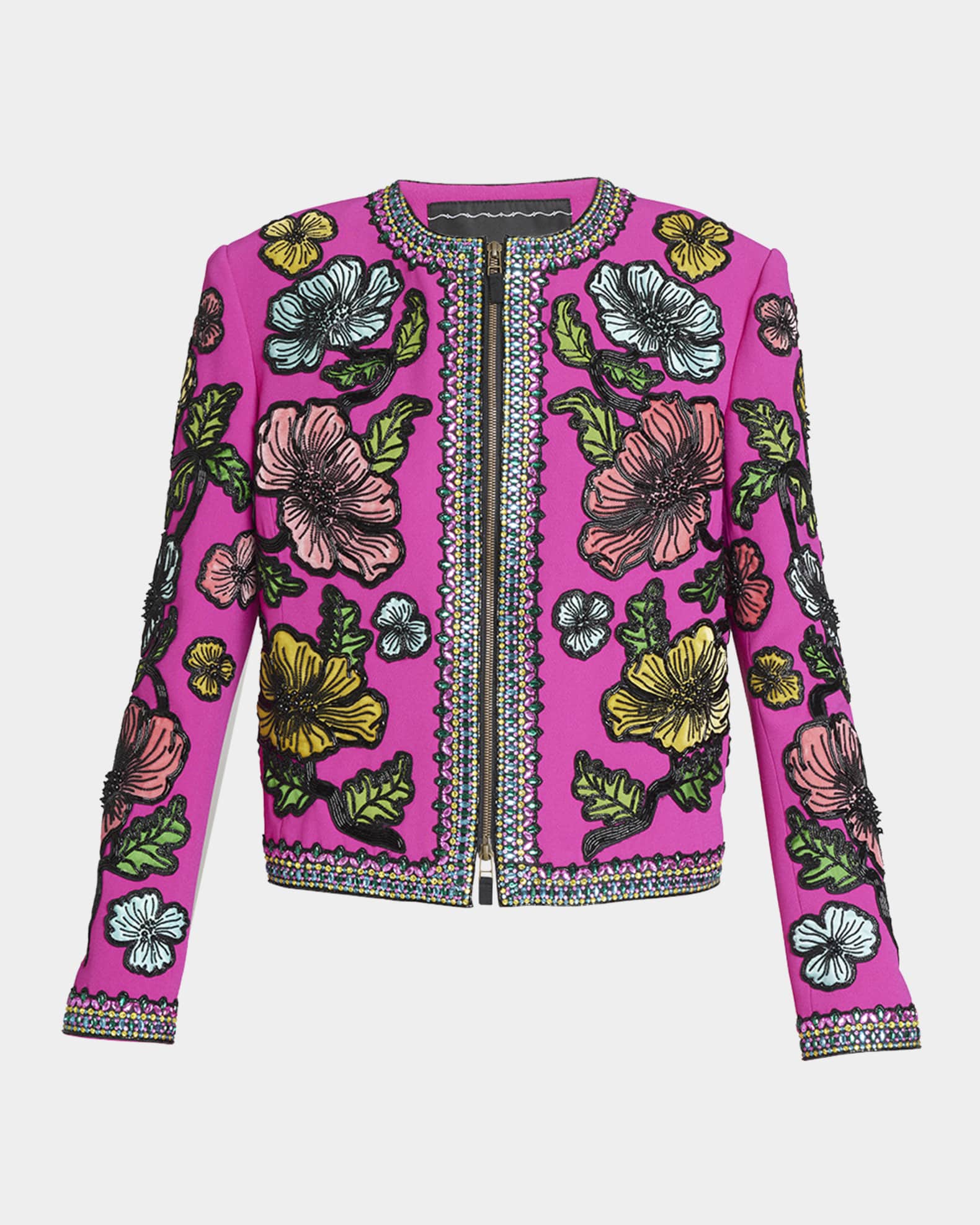Andrew Gn Floral Beaded Woven Jacket | Neiman Marcus