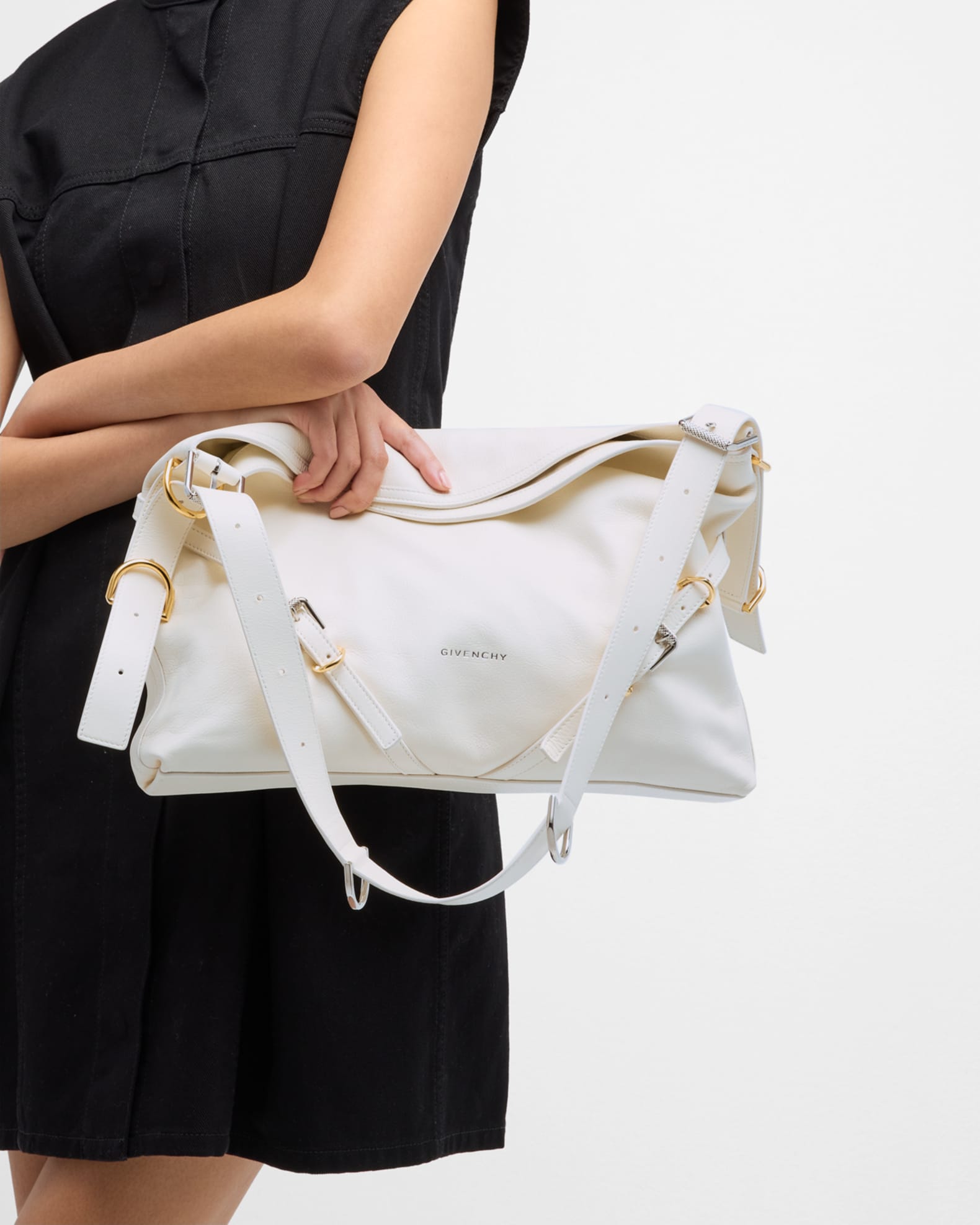Givenchy Voyou Medium Shoulder Bag in Tumbled Leather