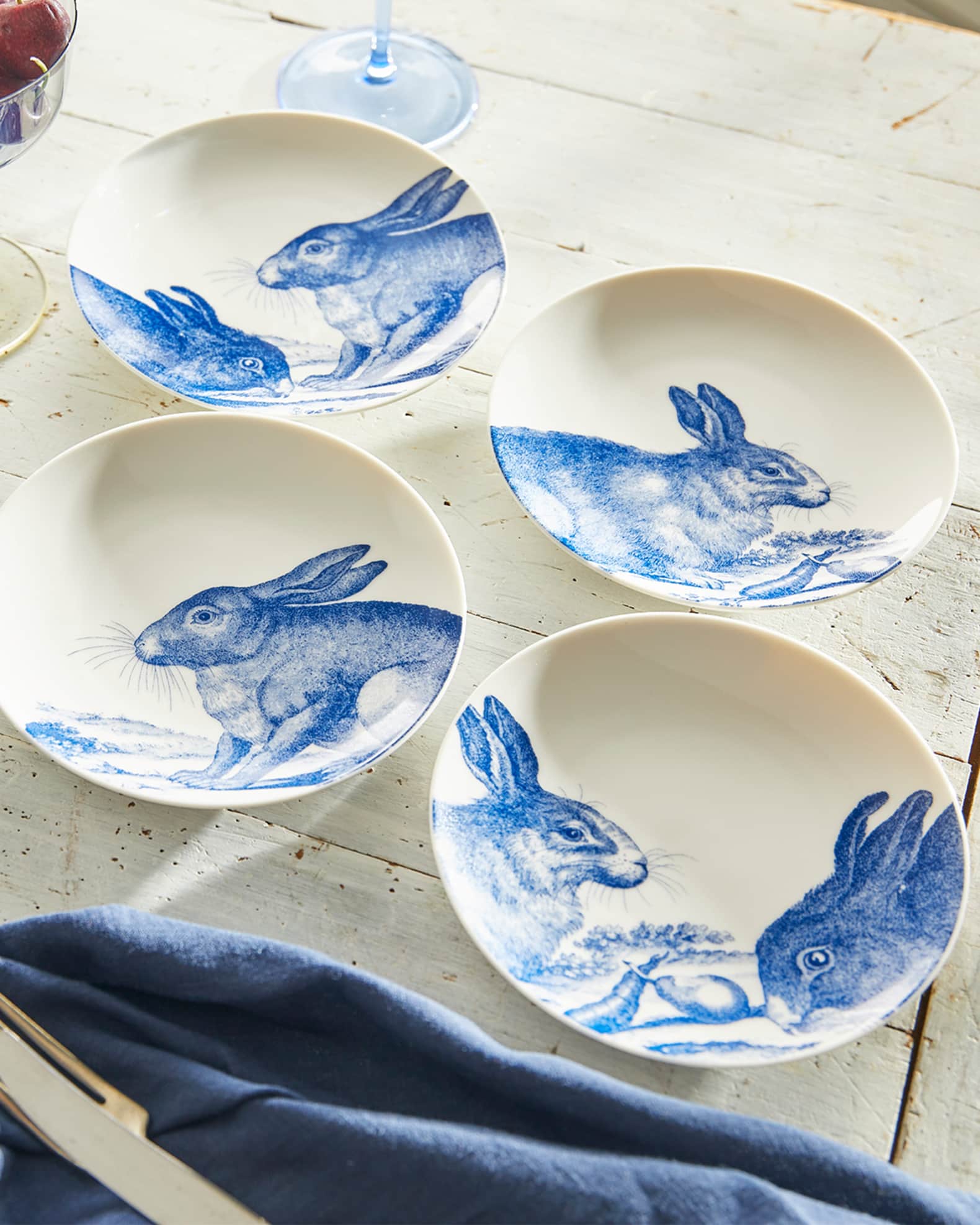 Bunnies Canape Plates, Set of 4 1