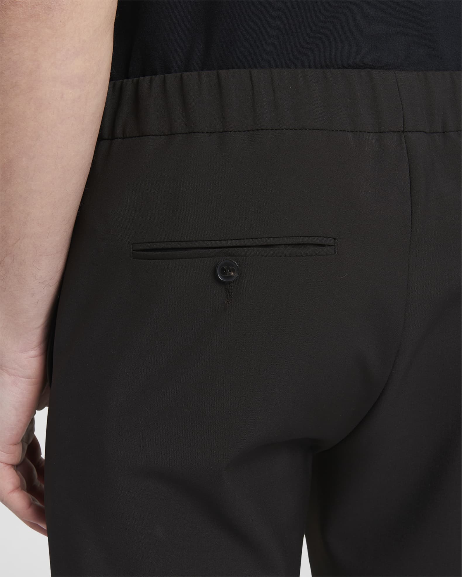 Valentino Garavani Men's Wool-Mohair Pintuck Jogger Pants | Neiman Marcus
