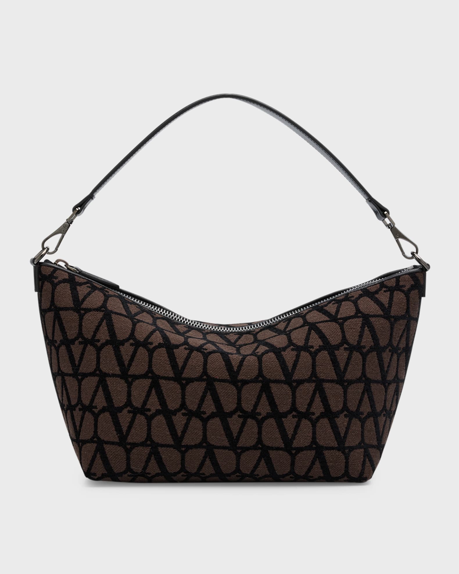Valentino Toile Iconographe Shoulder Bag FONDANT NERO