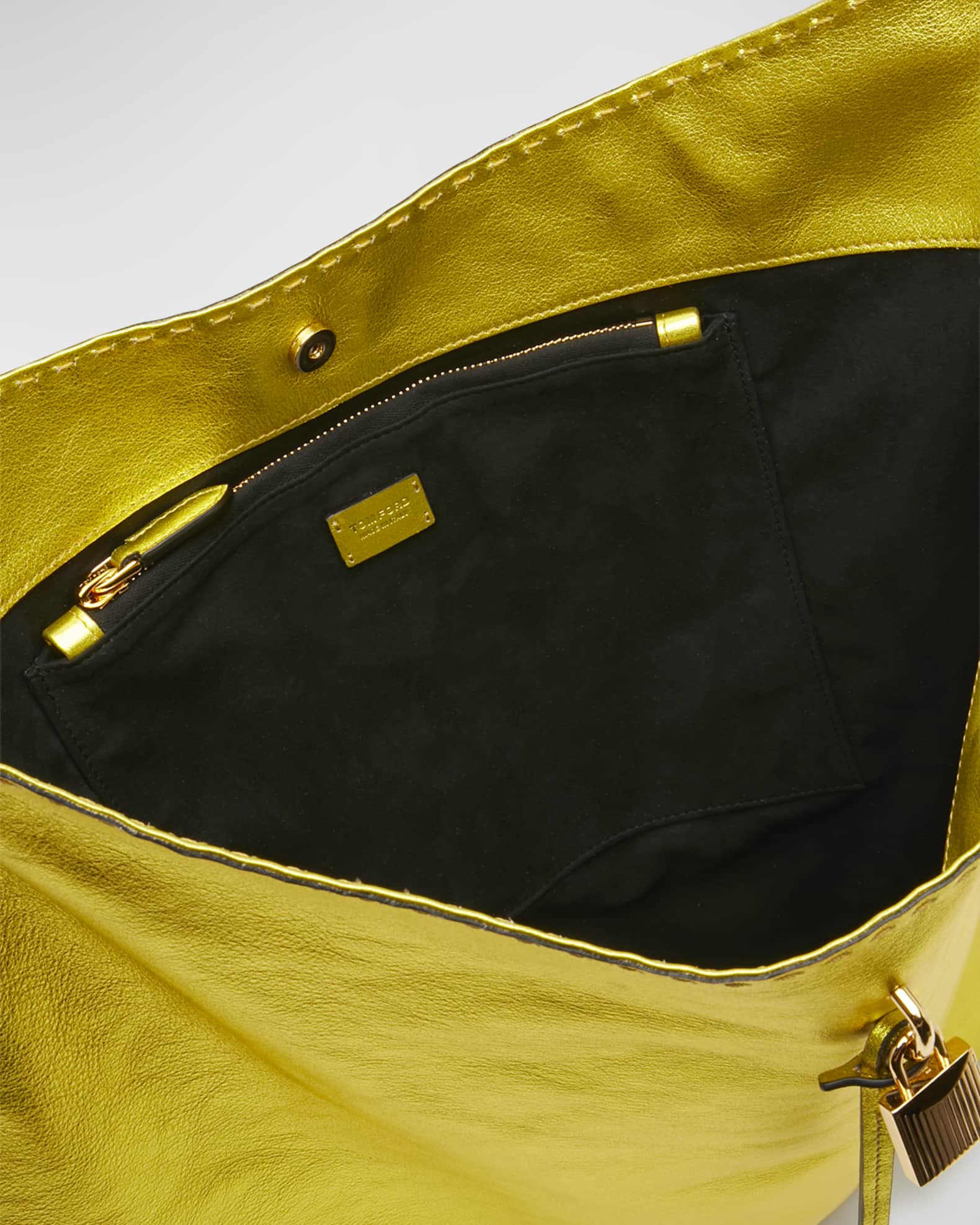TOM FORD Large Metallic Leather Shoulder Bag | Neiman Marcus