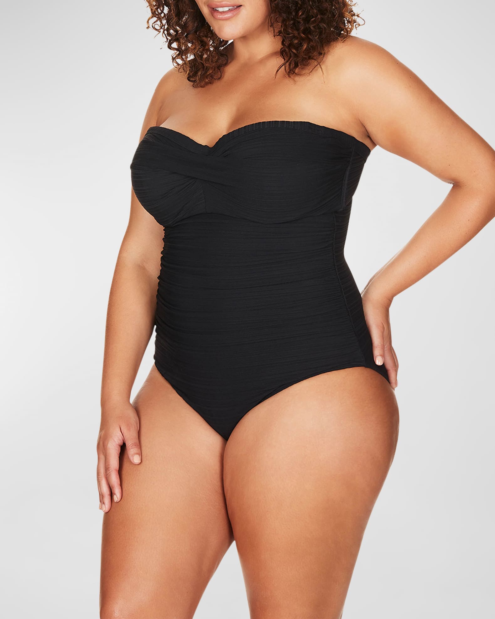 Artesands Plus Size Botticelli Underwire Bandeau One-Piece Swimsuit |  Neiman Marcus