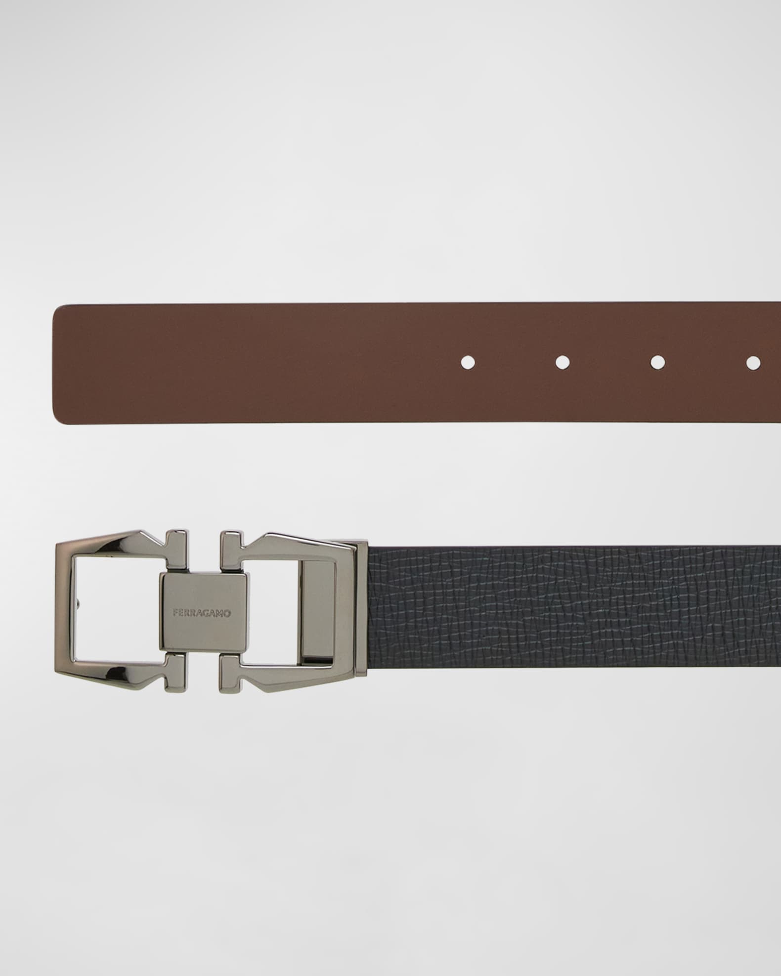 Ferragamo, Grained leather 35mm reversible belt