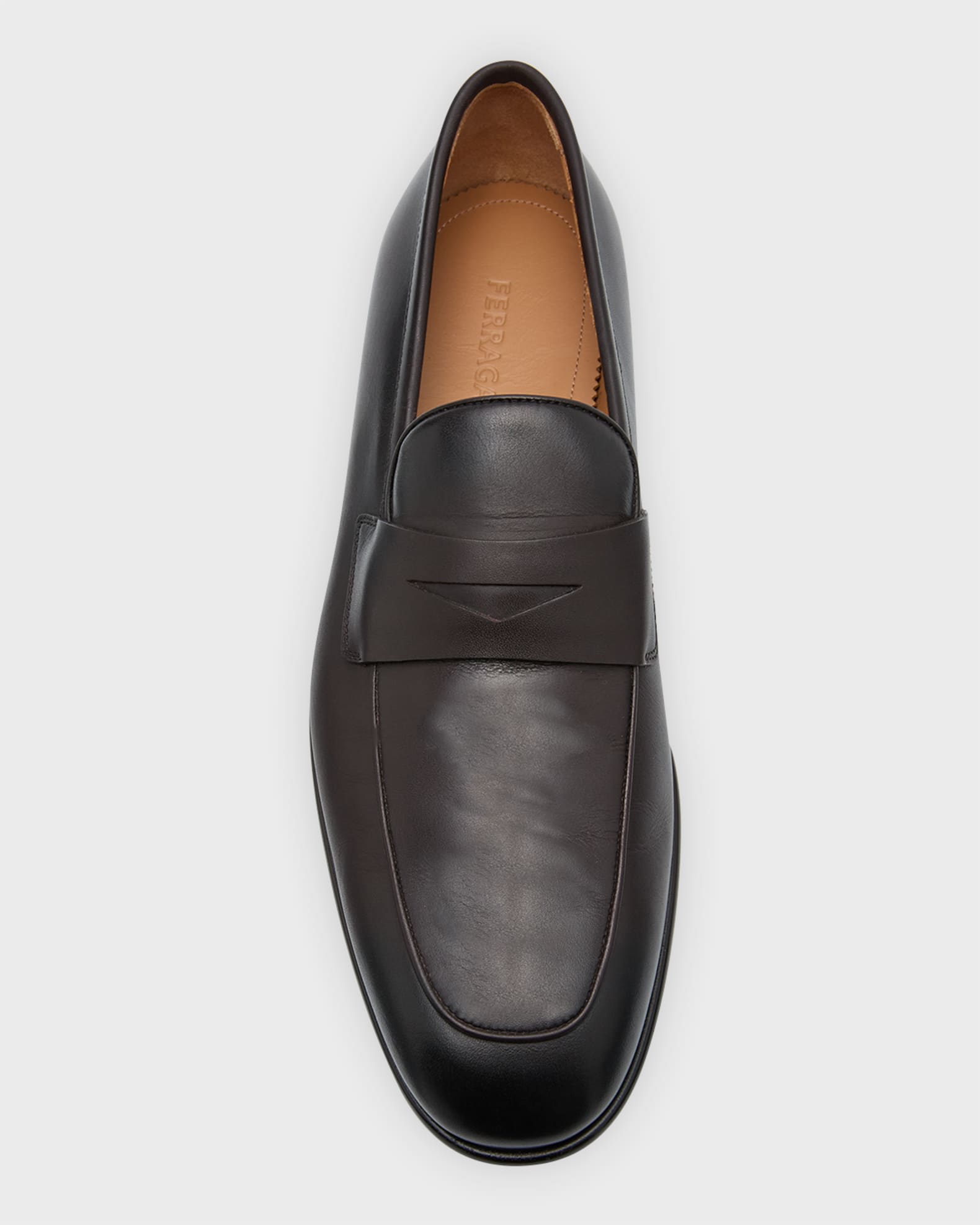 Ferragamo Men's Funes Leather Penny Loafers | Neiman Marcus