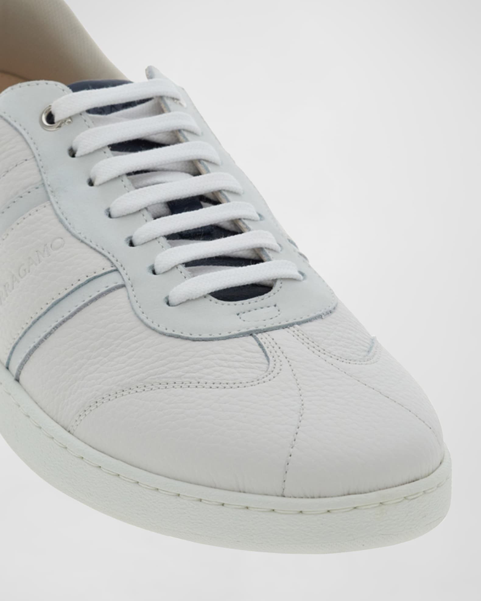 スニーカー SALVATORE FERRAGAMO ACHILLE SNEAKER IN GRAINY LEATHER FERRAGAMO Men's Achille Lace Up Leather Sneakers