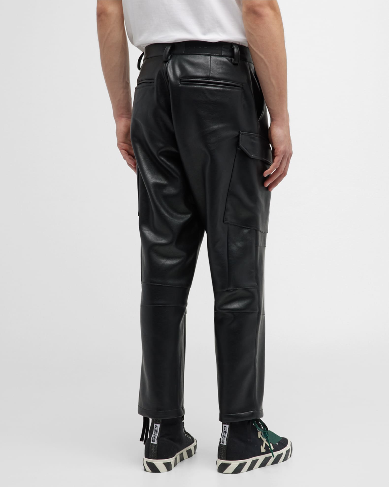 Stampd Men's FauxLeather Cargo Pants Neiman Marcus