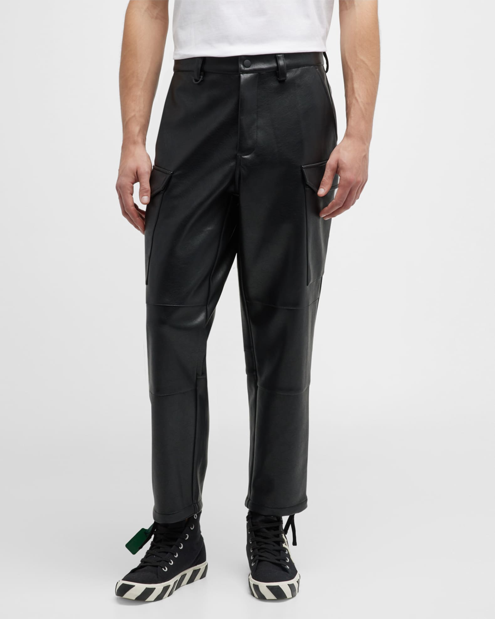 Stampd Men's FauxLeather Cargo Pants Neiman Marcus