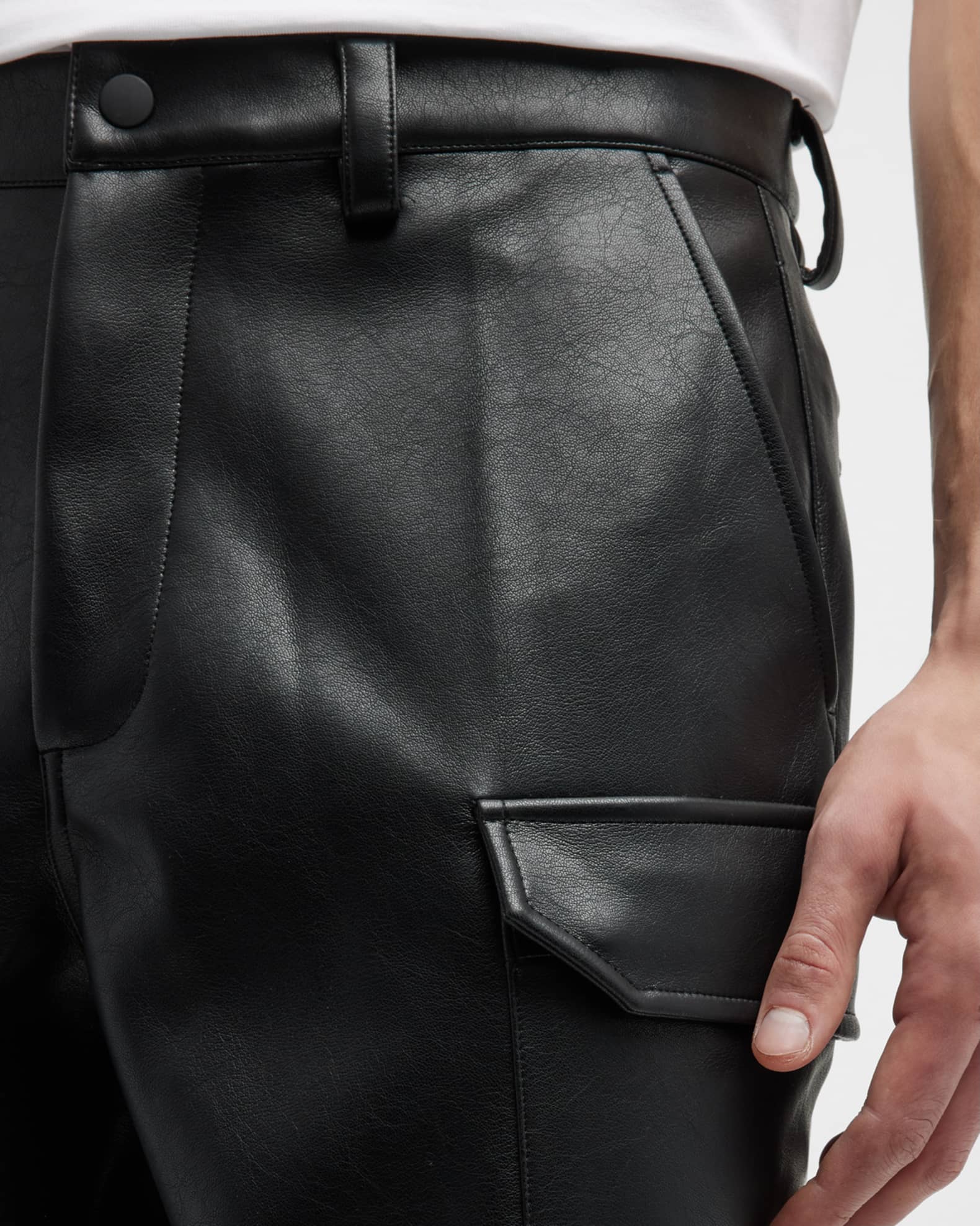 Stampd Men's FauxLeather Cargo Pants Neiman Marcus