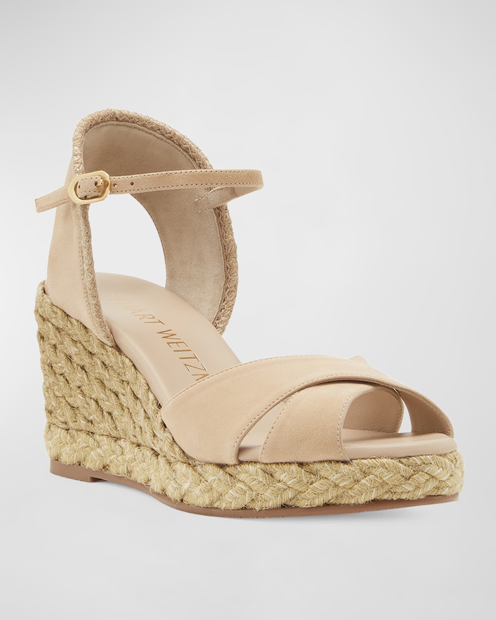 Stuart Weitzman Mirela II Wedge Leather Espadrilles | Neiman Marcus