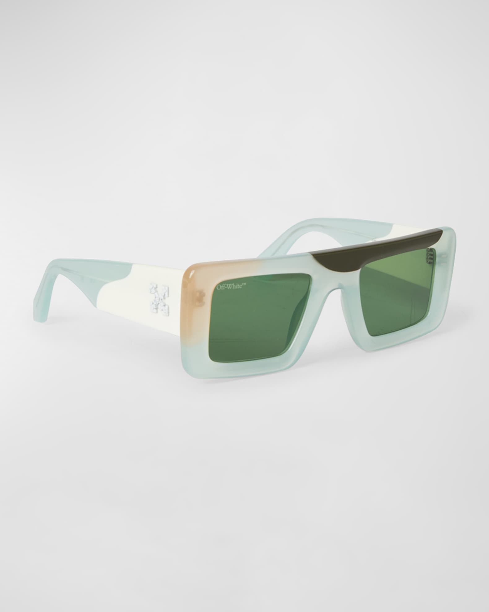 Off-White Seattle Flat-Top Acetate Rectangle Sunglasses | Neiman Marcus