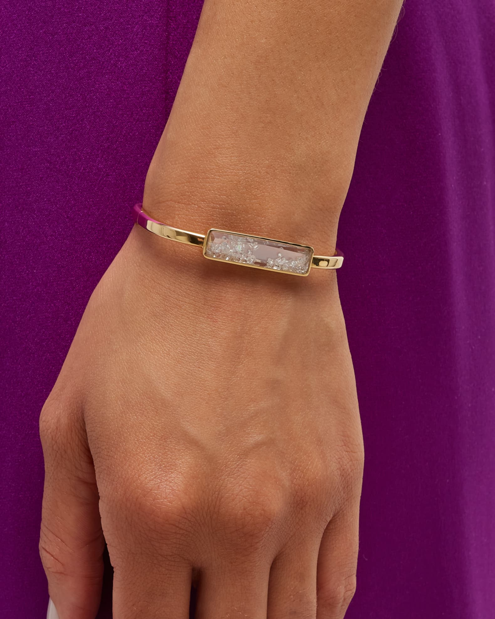 Emerald & 18k Gold Shaker Bangle main image 0