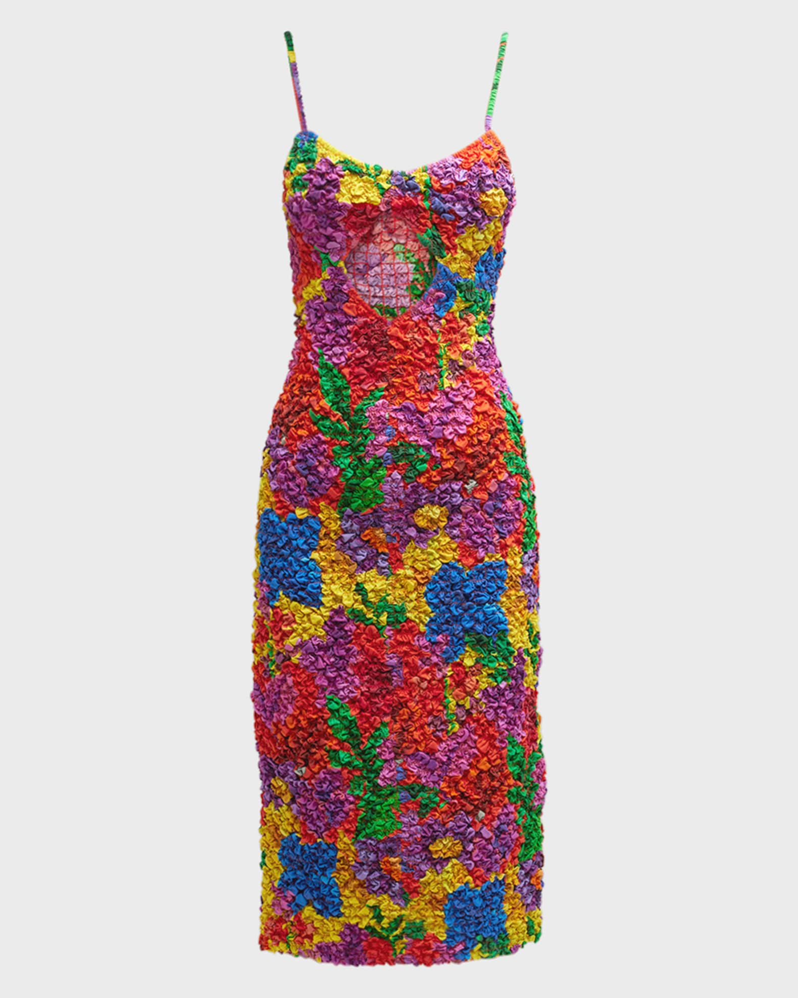 Mara Hoffman Kimiko Floral Smocked Popcorn Midi Dress Neiman Marcus