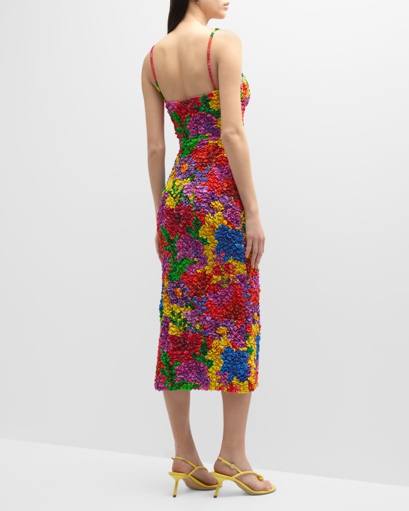 Mara Hoffman Kimiko Floral Smocked Popcorn Midi Dress | Neiman Marcus