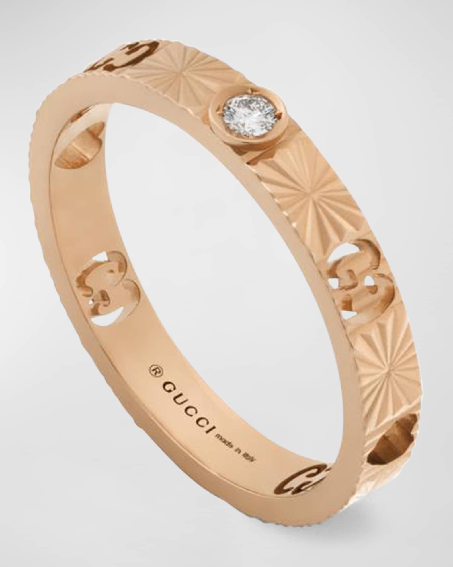 Gucci Icon 18kt Rose Gold Slim Bangle with GG Motif