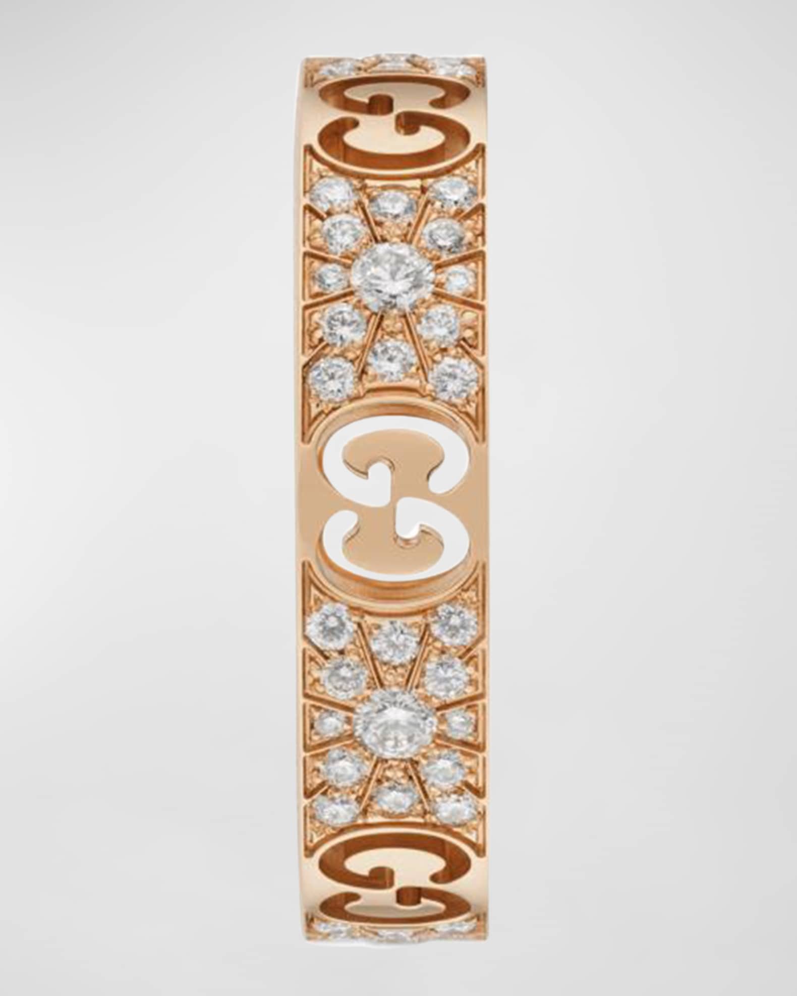 Gucci 18k Rose Gold Icon Stardust Diamond Ring | Neiman Marcus