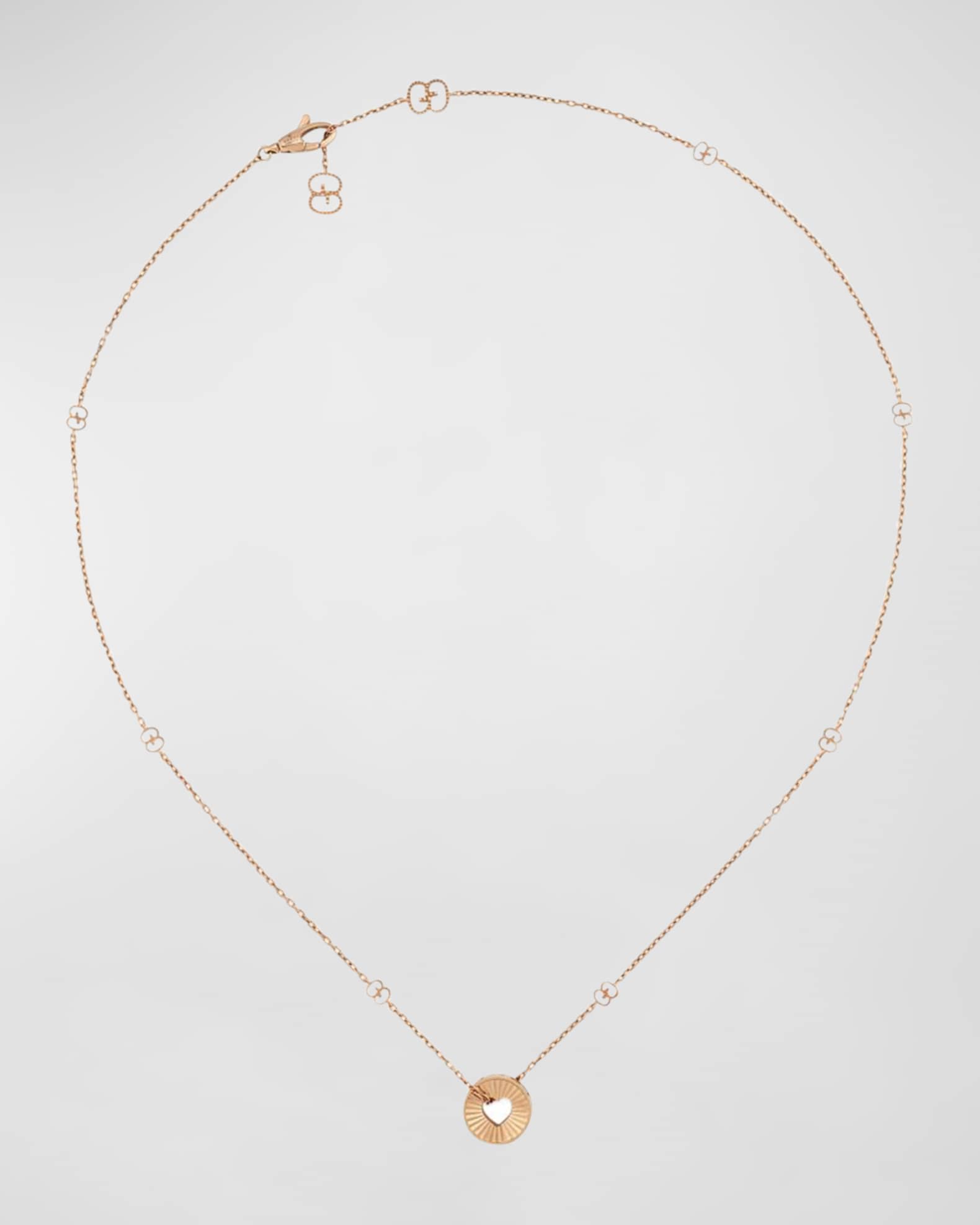 Gucci 18k Rose Gold Icon Heart Necklace | Neiman Marcus