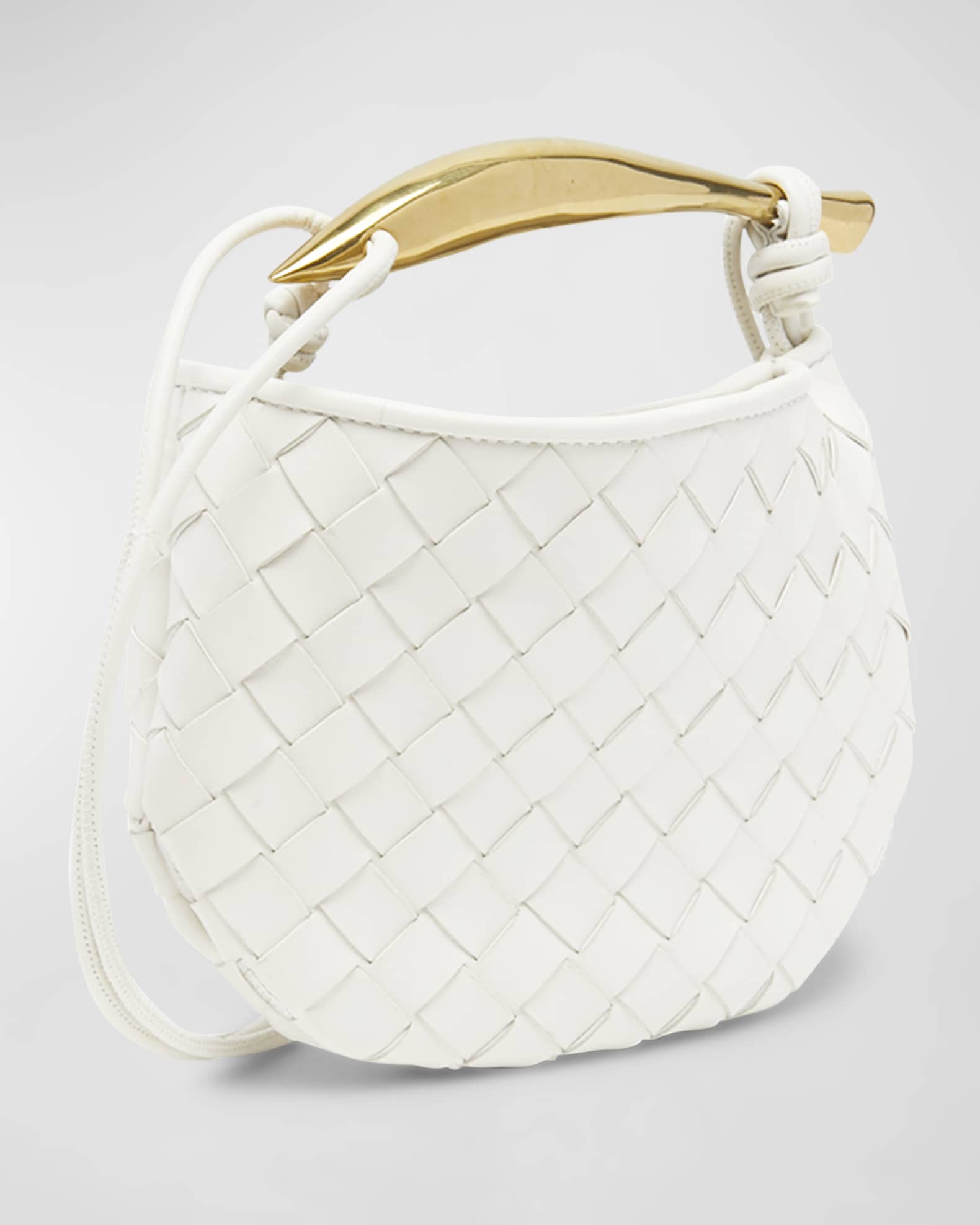 Sardine mini embellished intrecciato leather shoulder bag