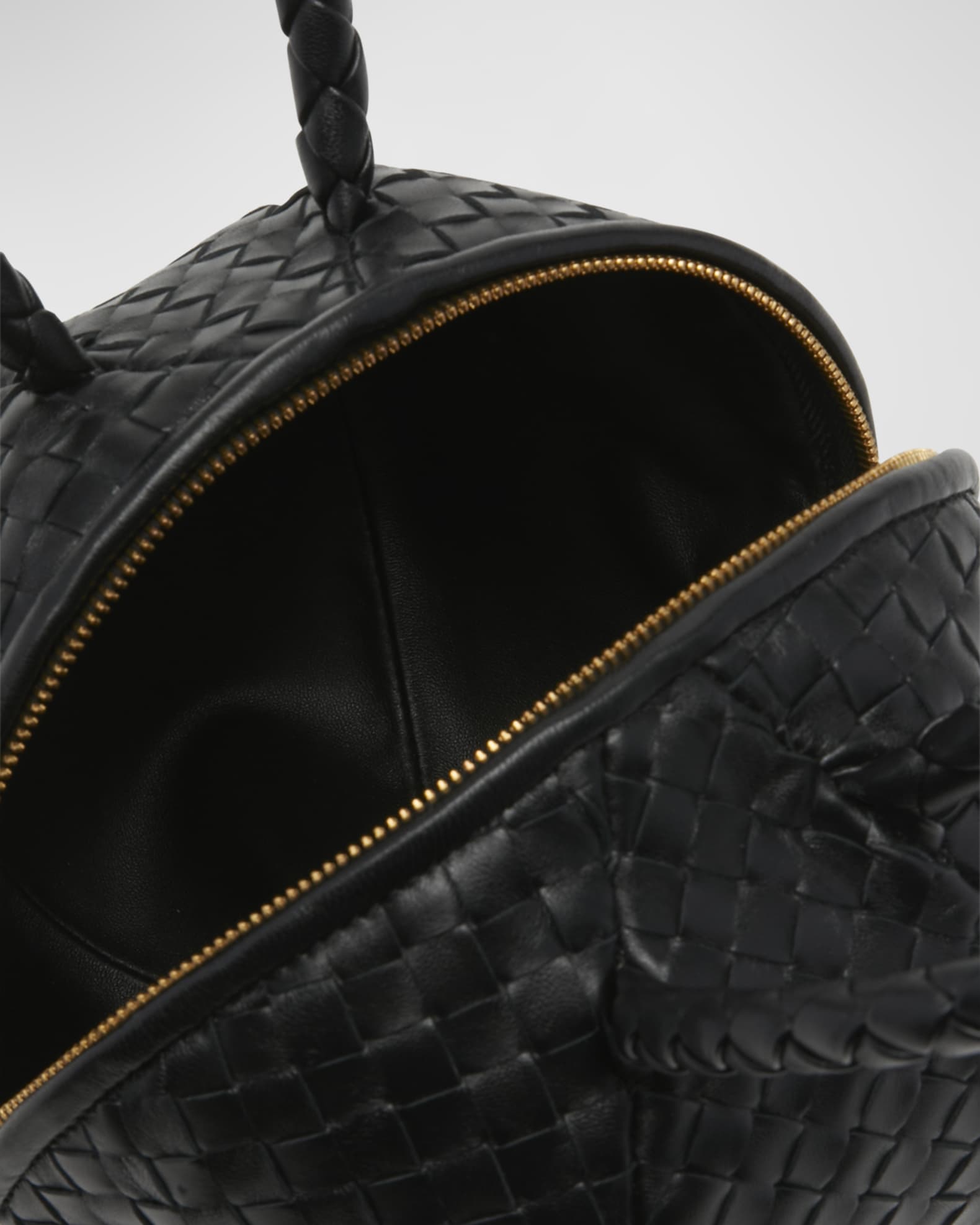 Bottega Veneta Mava Intrecciato Lambskin Top-Handle Bag | Neiman Marcus