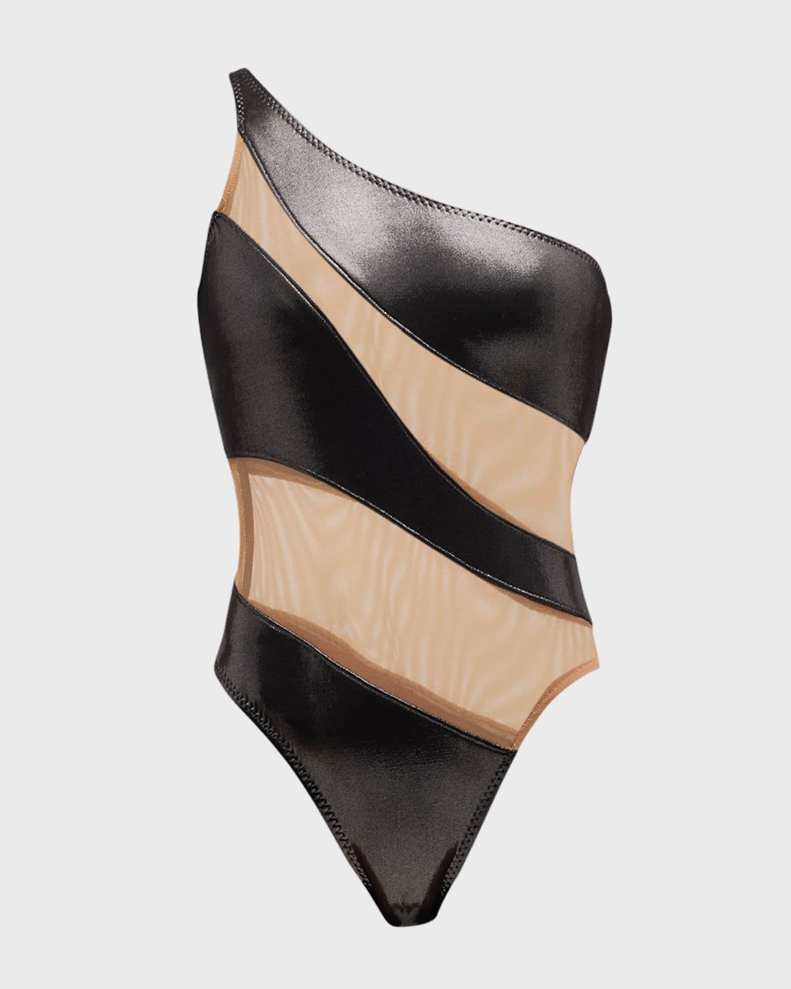 NORMA KAMALI XS 1 piece swimsuit one-shoulder snake python hot off-shoulder