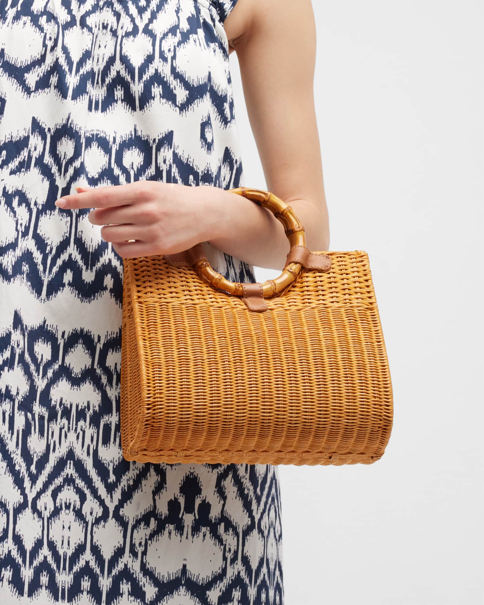 Serpui Phoebe Wicker TopHandle Bag Neiman Marcus