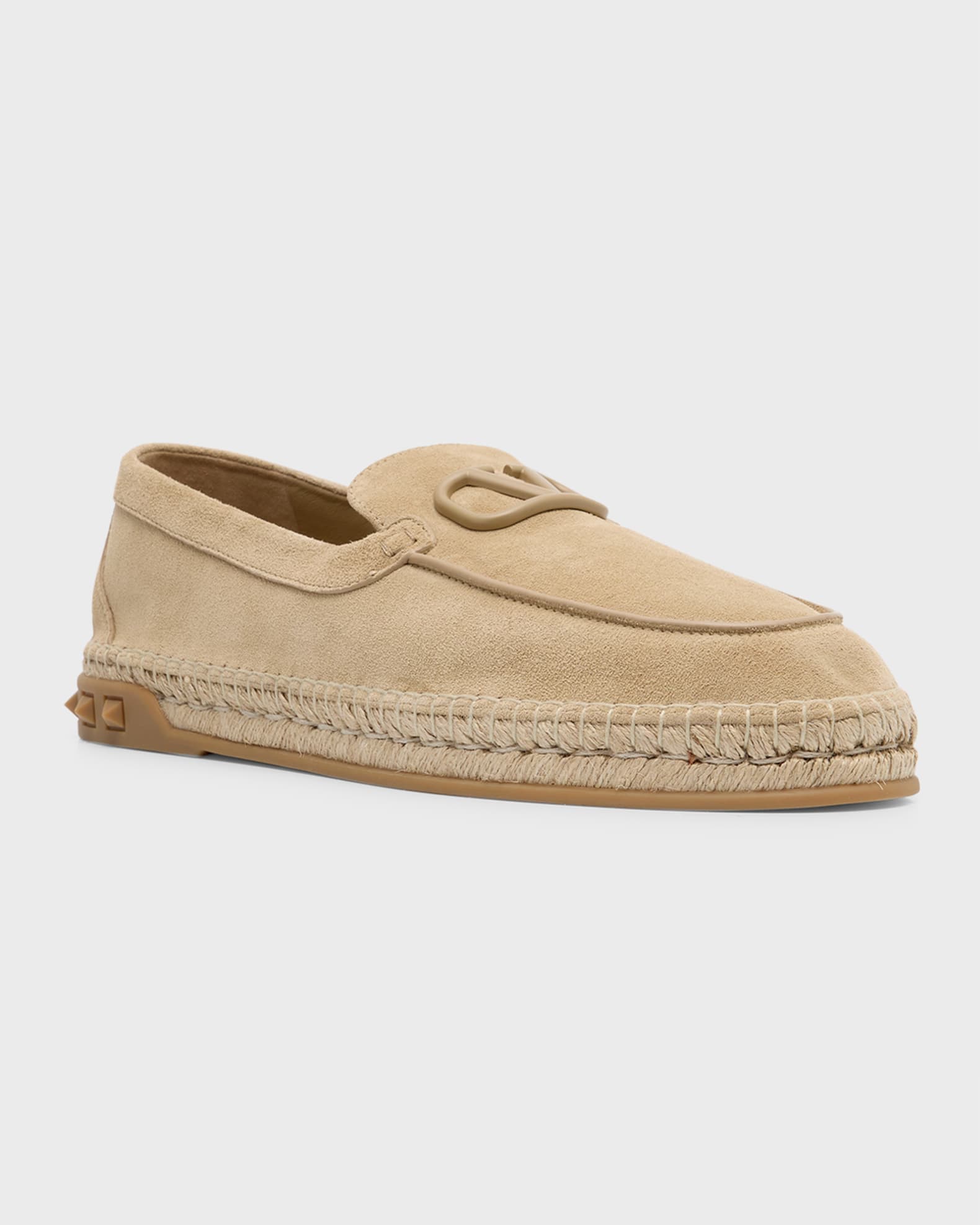 Men s VLogo Leather Espadrilles Neiman Marcus