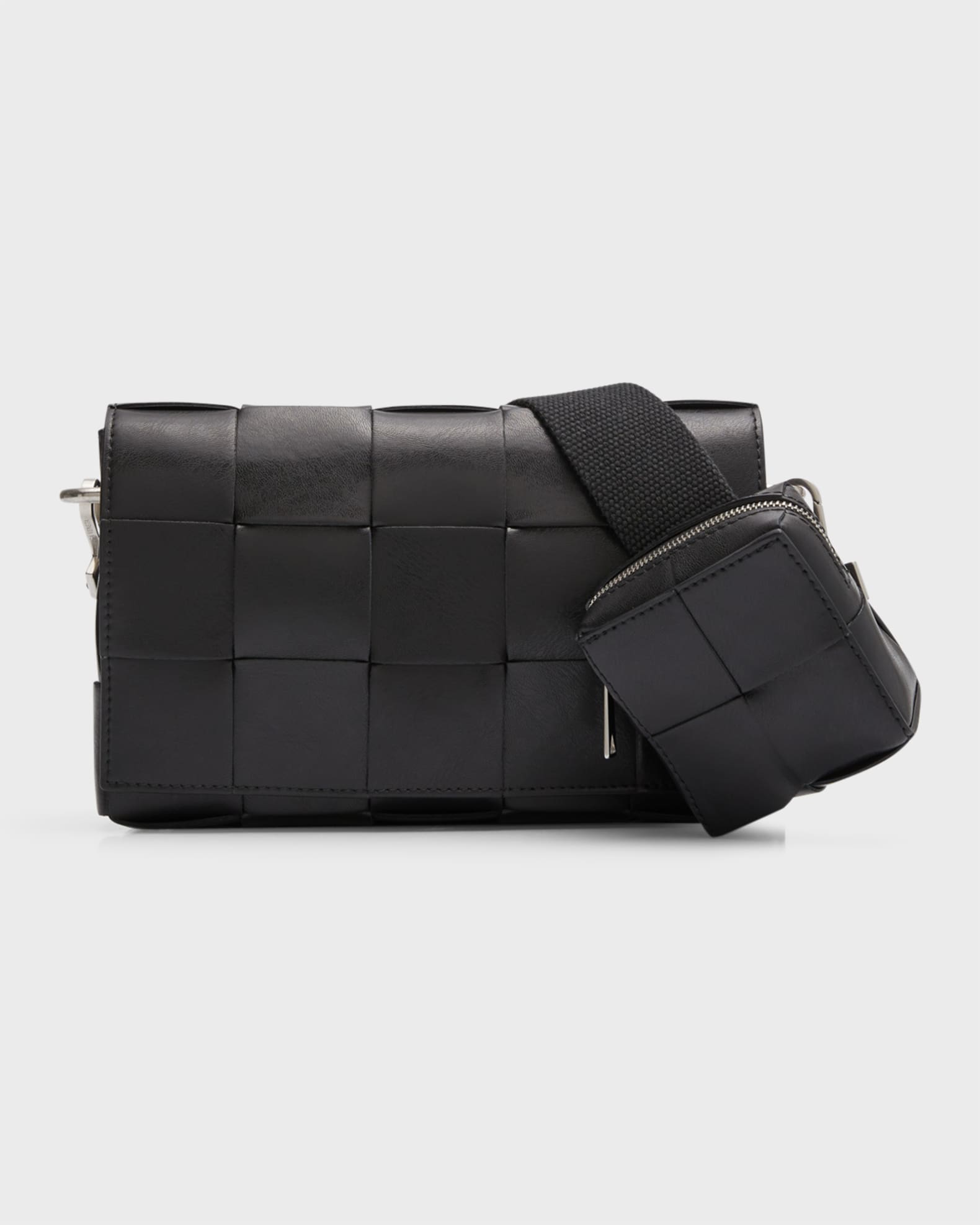 Men's Cassette Intreccio Leather Crossbody Bag 0