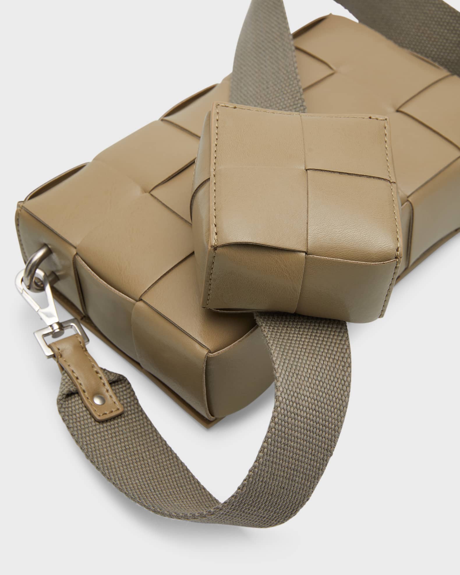 Bottega Veneta Men's Cassette Intreccio Leather Crossbody