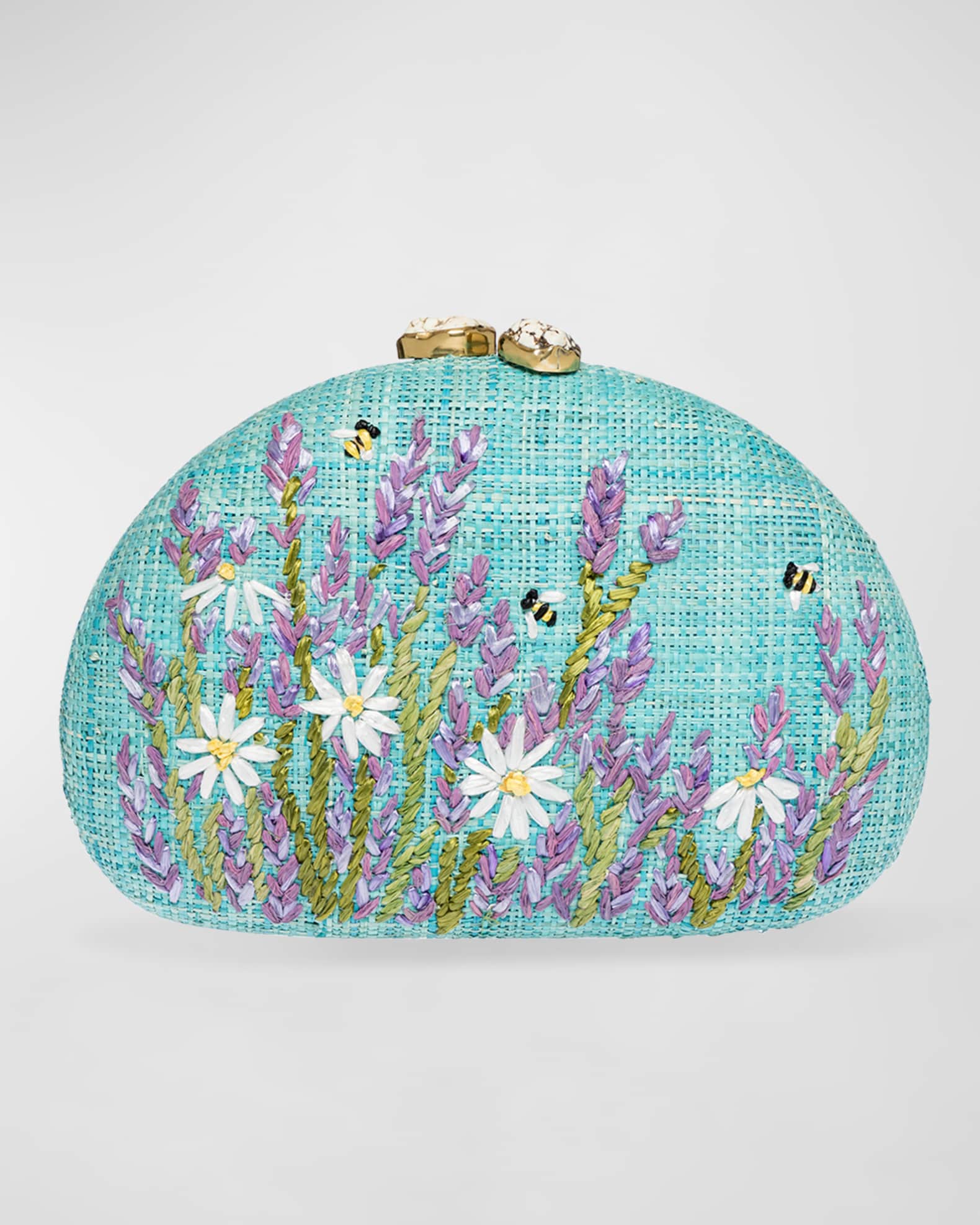 Rafe Berna Flower Straw Clutch Bag Neiman Marcus