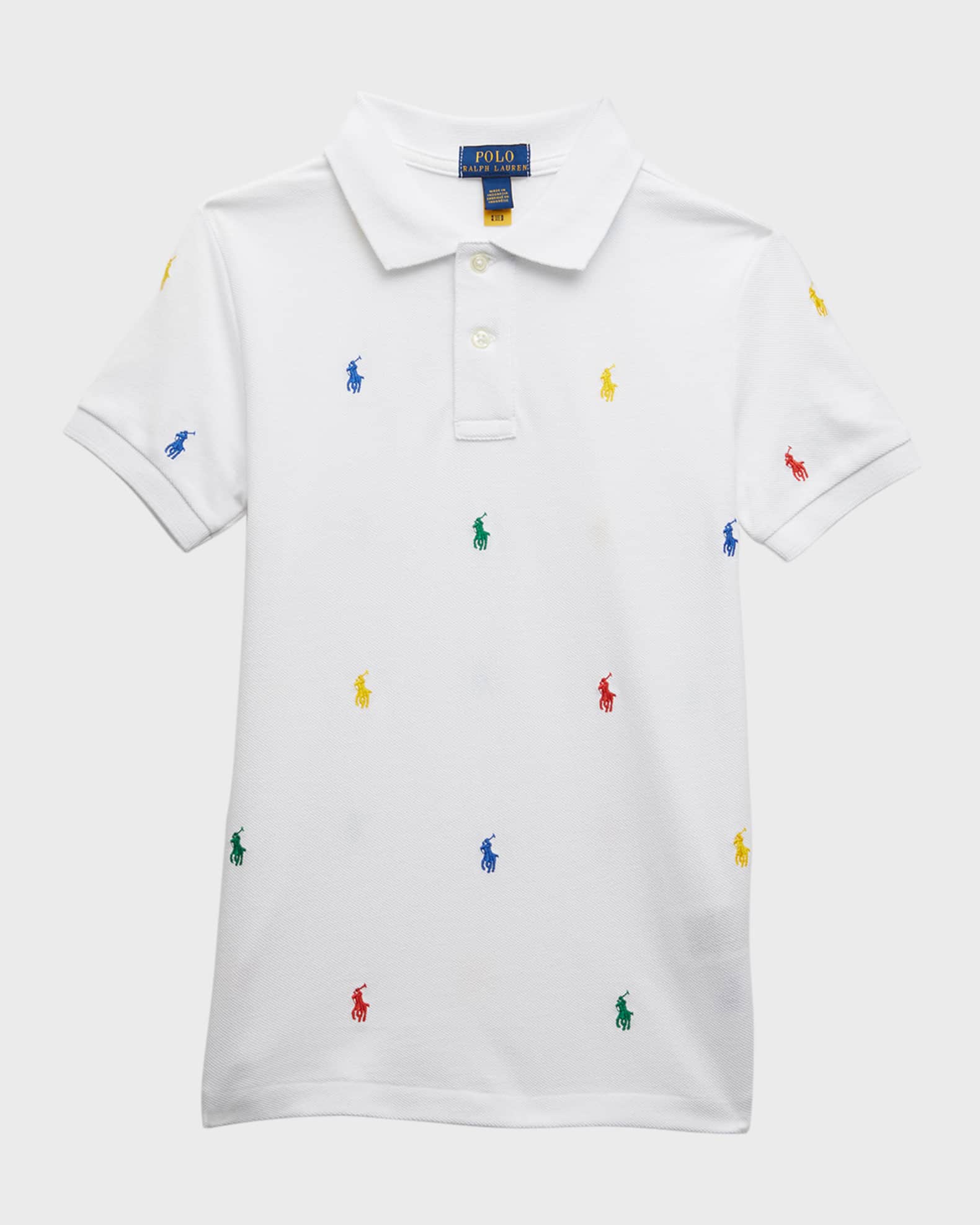 Ralph Lauren Childrenswear Boy's Multicolor Embroidered Pony Polo Shirt,  Size 5-7 | Neiman Marcus