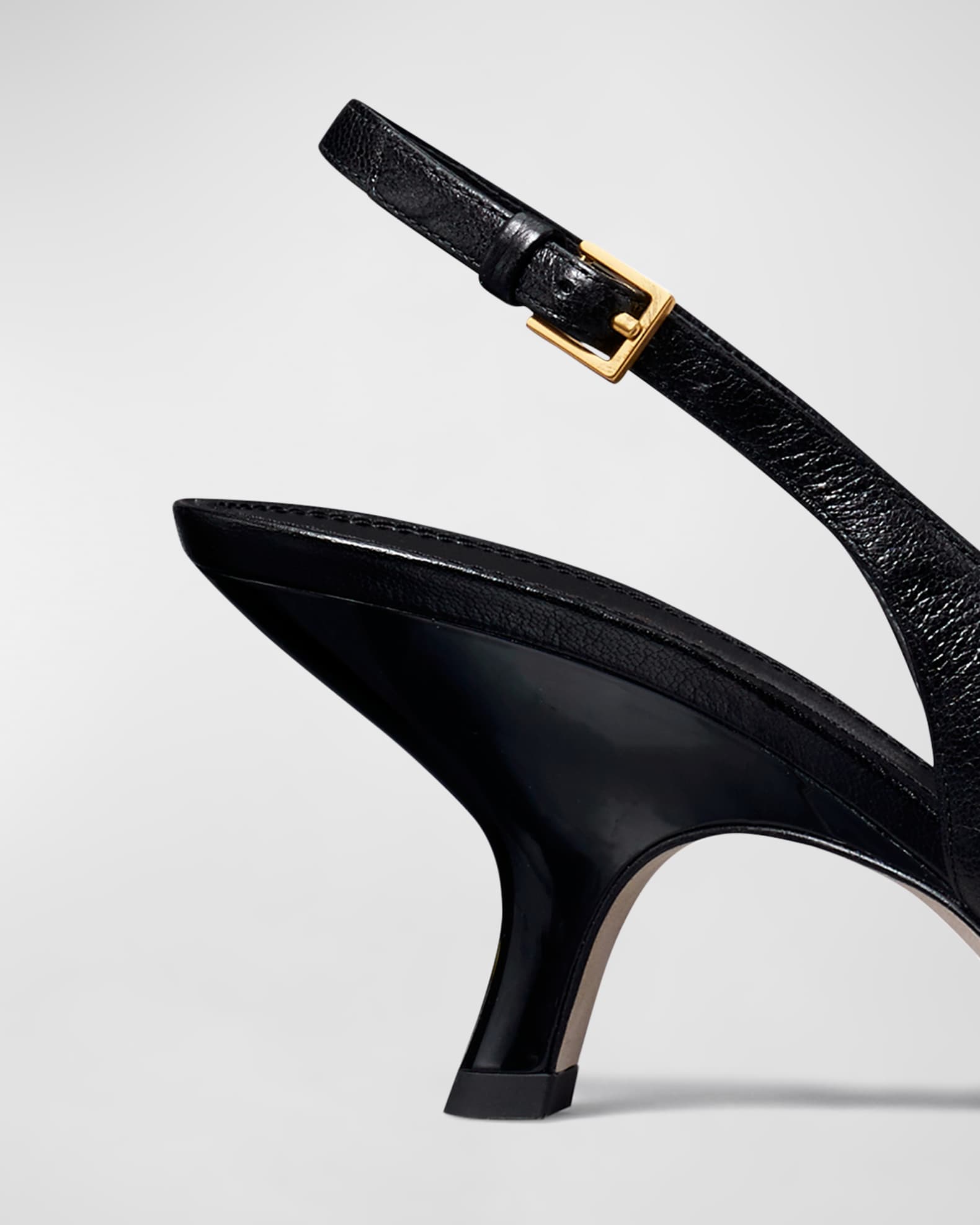 Tory Burch Eleanor Sling-Back Leather Kitten Heels | Neiman Marcus