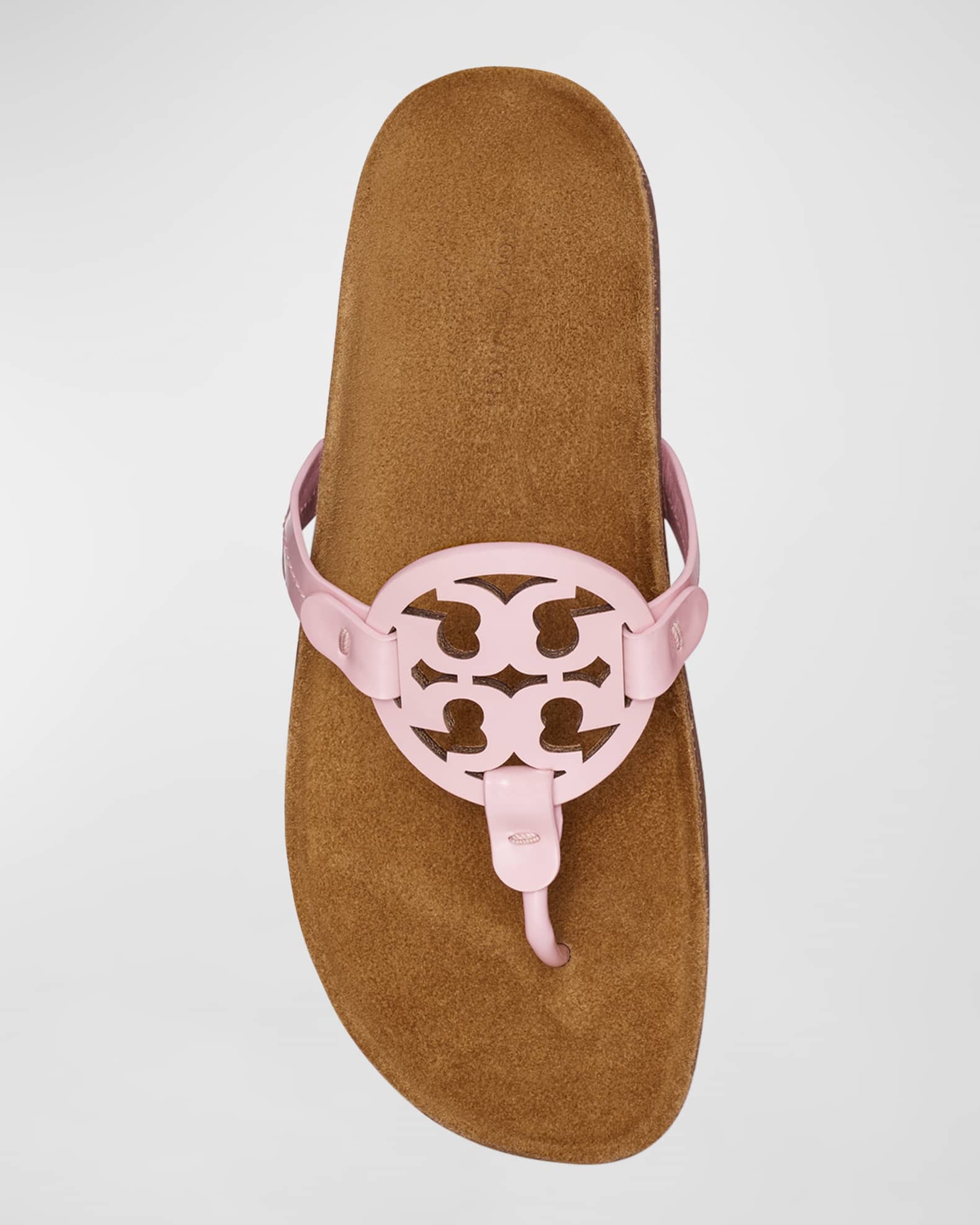 Tory Burch Miller Cloud Calfskin Medallion Thong Sandals | Neiman Marcus