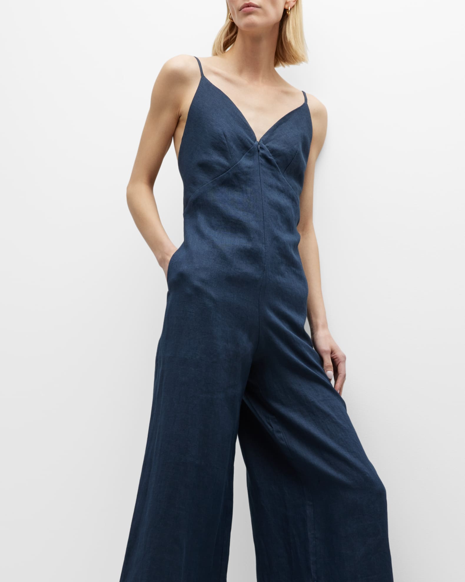 Rivet Utility Foxy WideLeg Linen Jumpsuit Neiman Marcus
