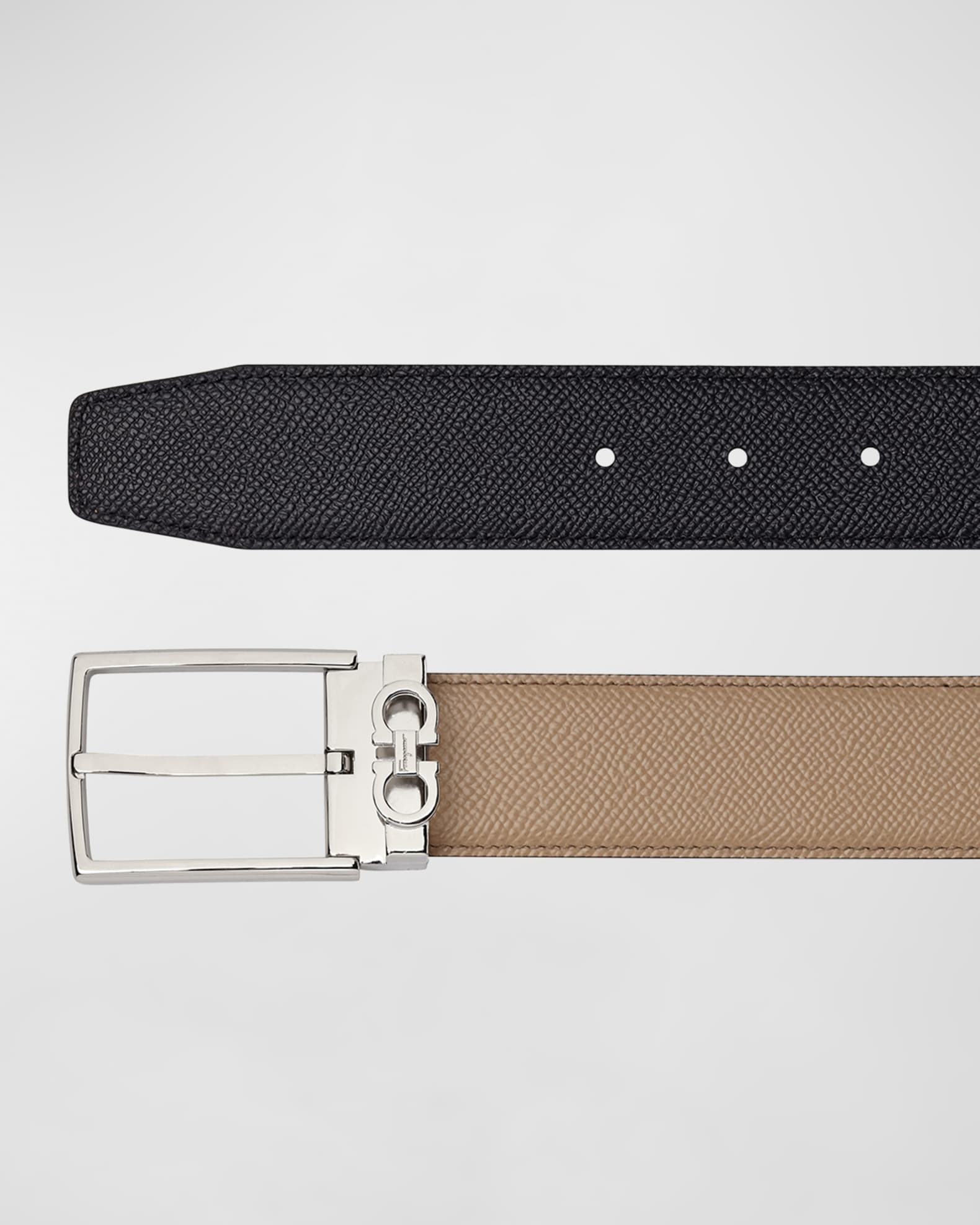 【関税・送料込み】FERRAGAMO BELTS BEIGE LEATHER GANCINI BELT Gancini reversible leather belt in beige - Ferragamo | Mytheresa
