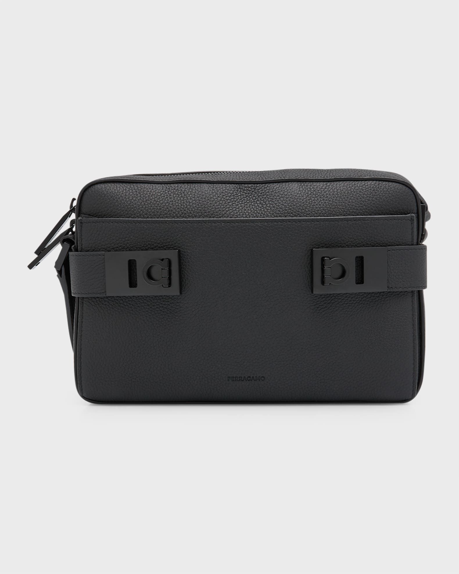 Ferragamo Men's Gancini Buckle Crossbody Bag | Neiman Marcus