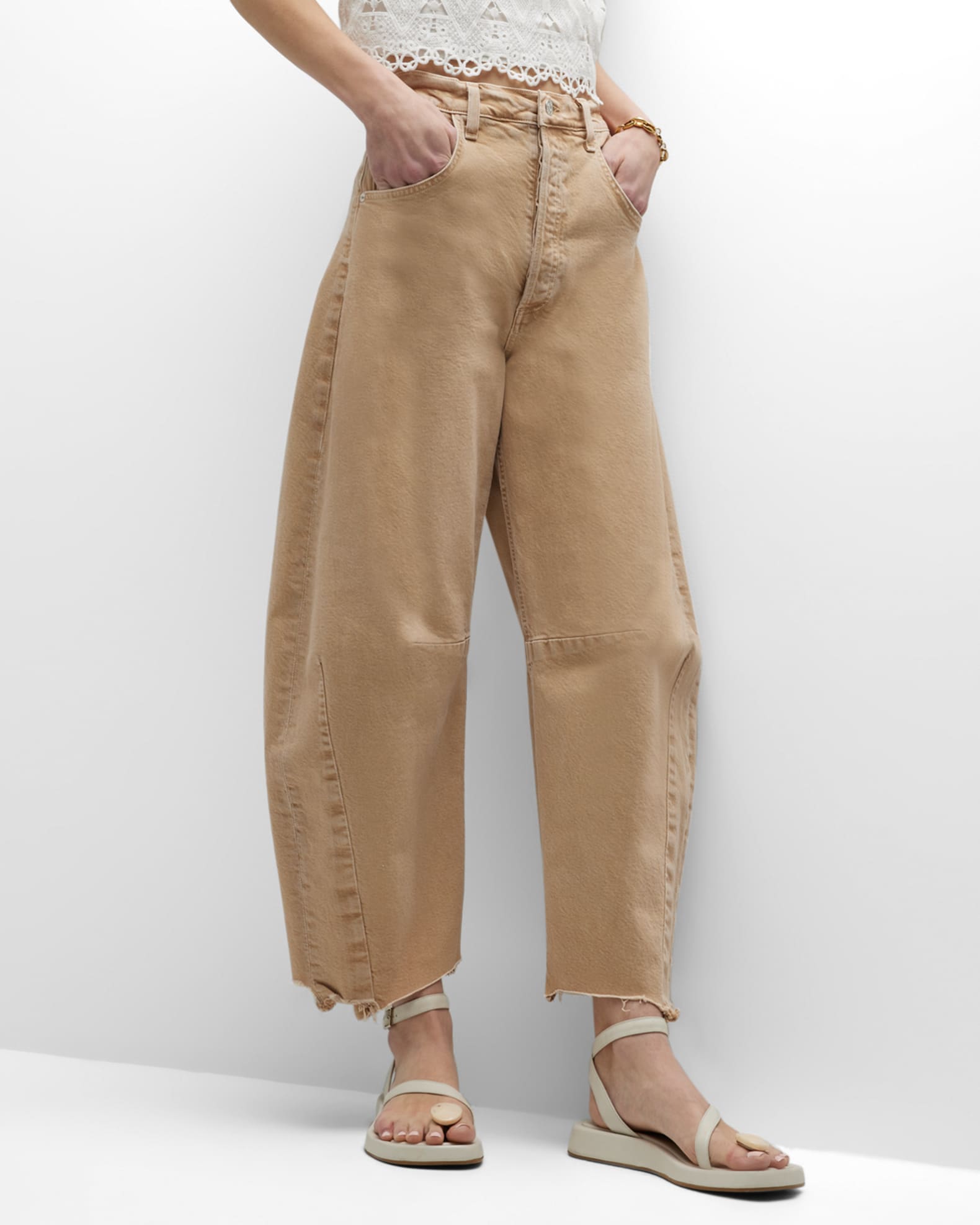 Citizens of Humanity Horseshoe WideLeg Ankle Jeans Neiman Marcus