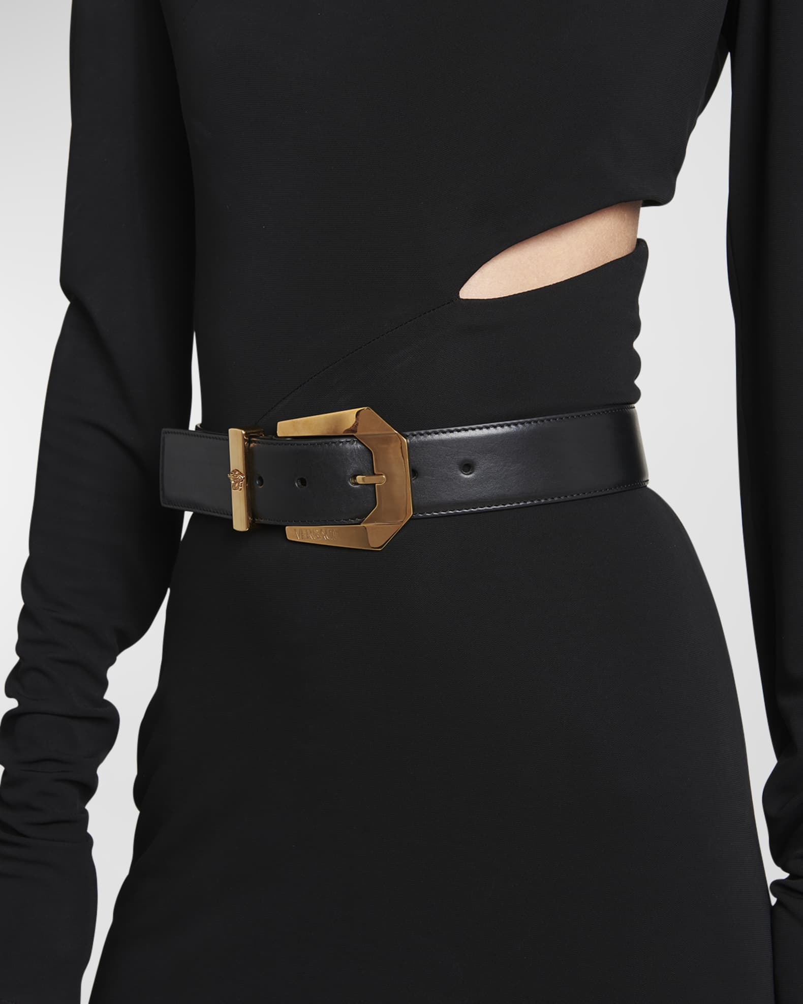 Versace leather belt dress sales