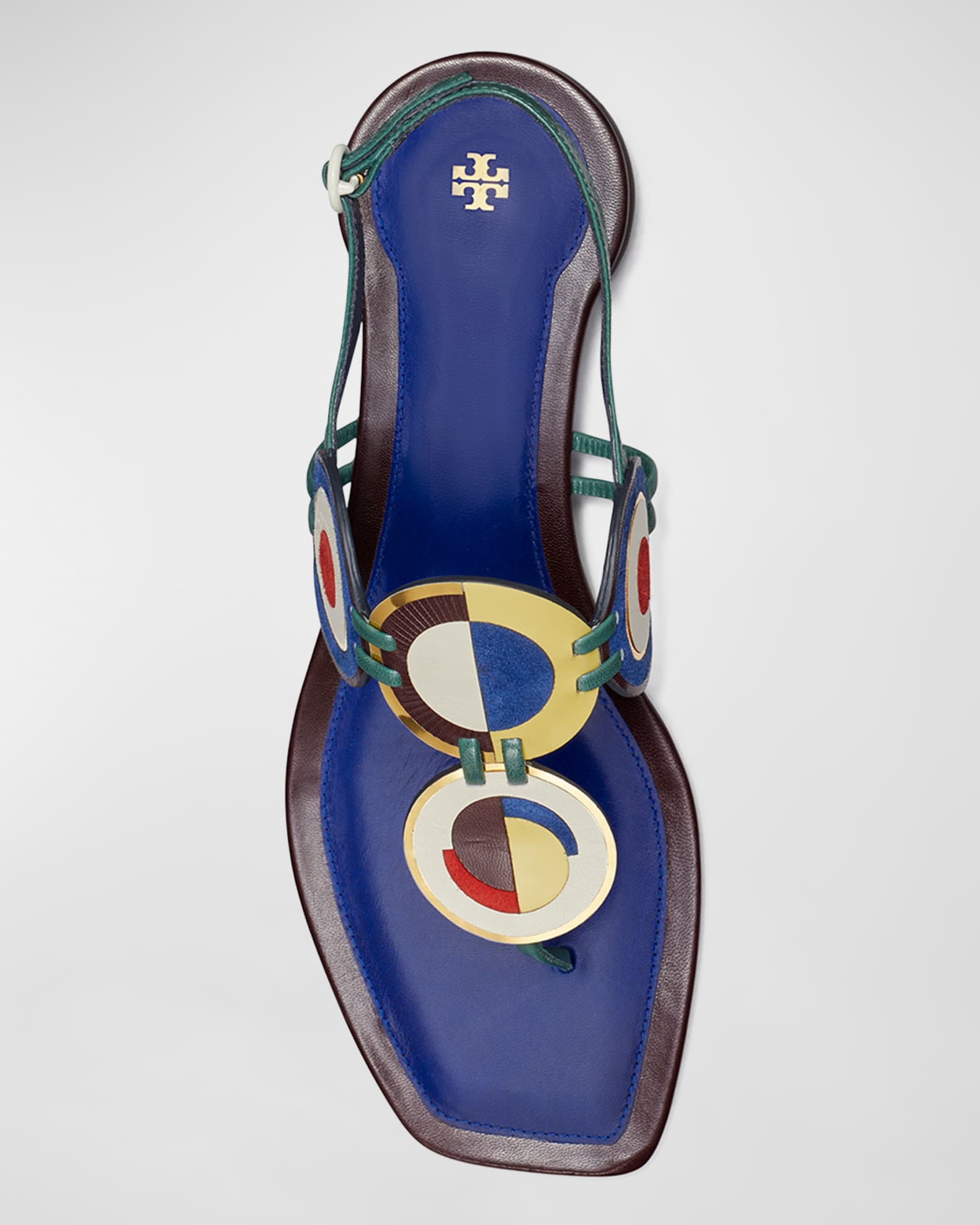 Tory Burch Marquetry Disk Slingback Sandals Neiman Marcus