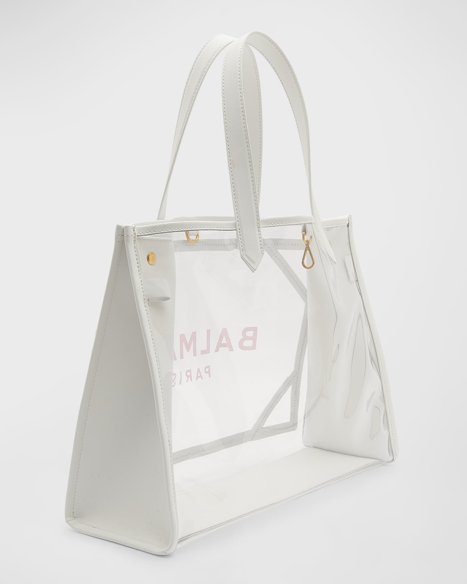 Balmain B Army Medium Clear Shopper Tote Bag Neiman Marcus
