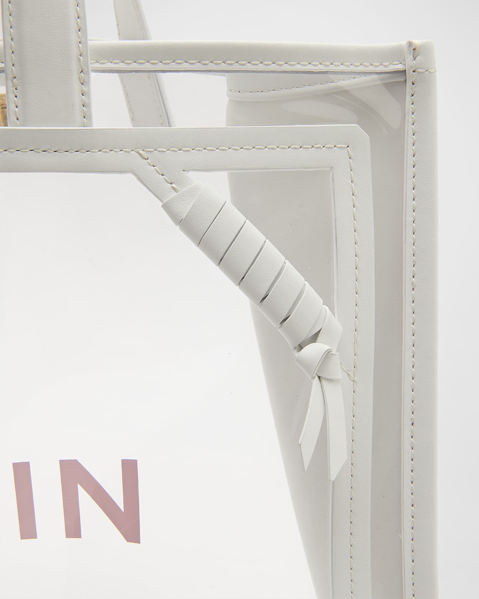 Balmain B Army Medium Clear Shopper Tote Bag Neiman Marcus