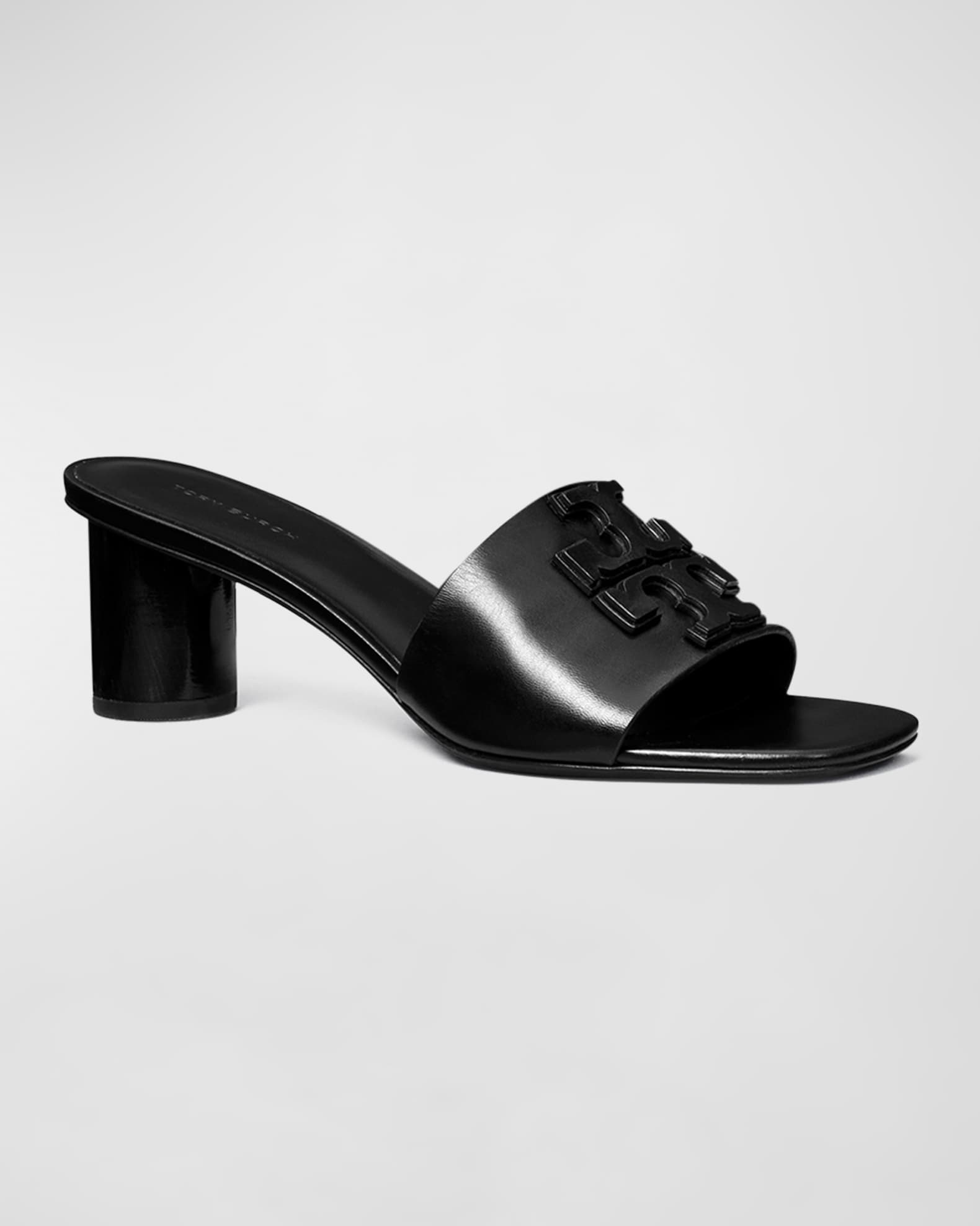Tory Burch Ines Leather Logo Mule Sandals | Neiman Marcus