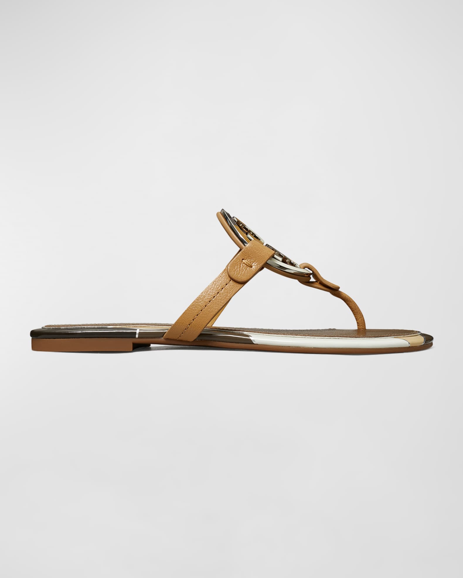 Tory Burch Miller Enamel Medallion Thong Sandals | Neiman Marcus