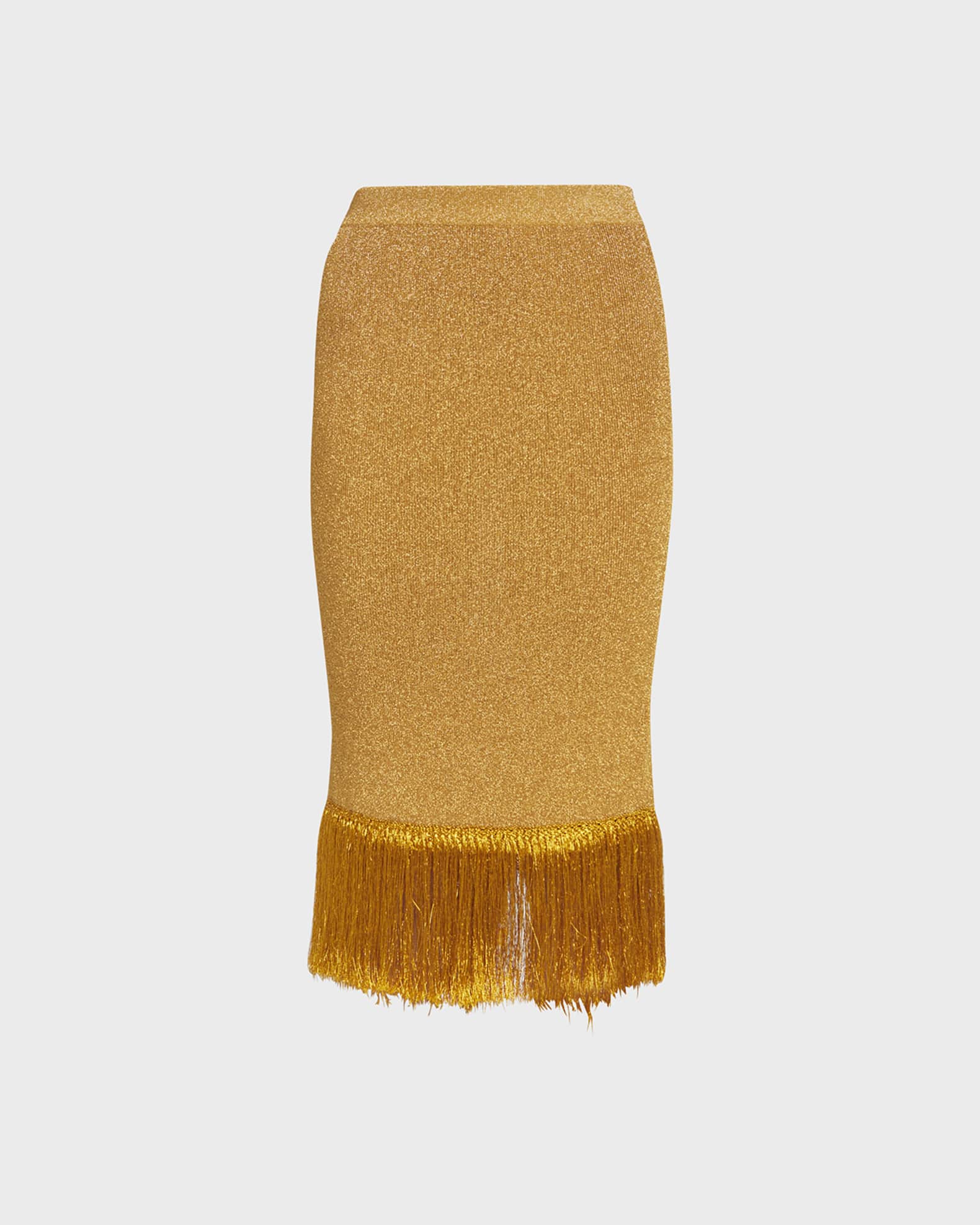 Bottega Veneta Metallic Fringe-Hem Pencil Skirt