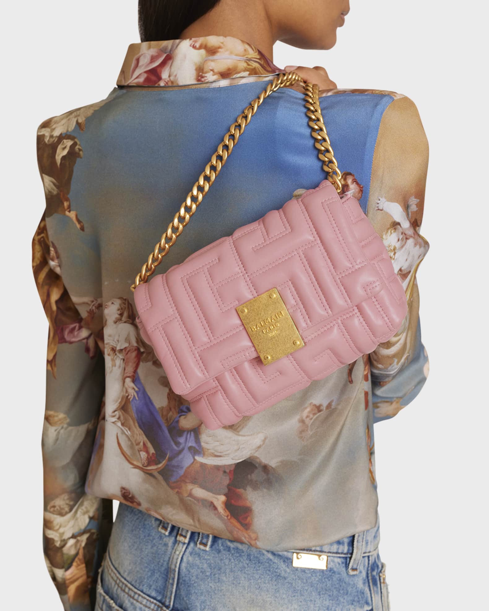 Balmain 1945 Mini QuiltEmbossed Shoulder Bag Neiman Marcus