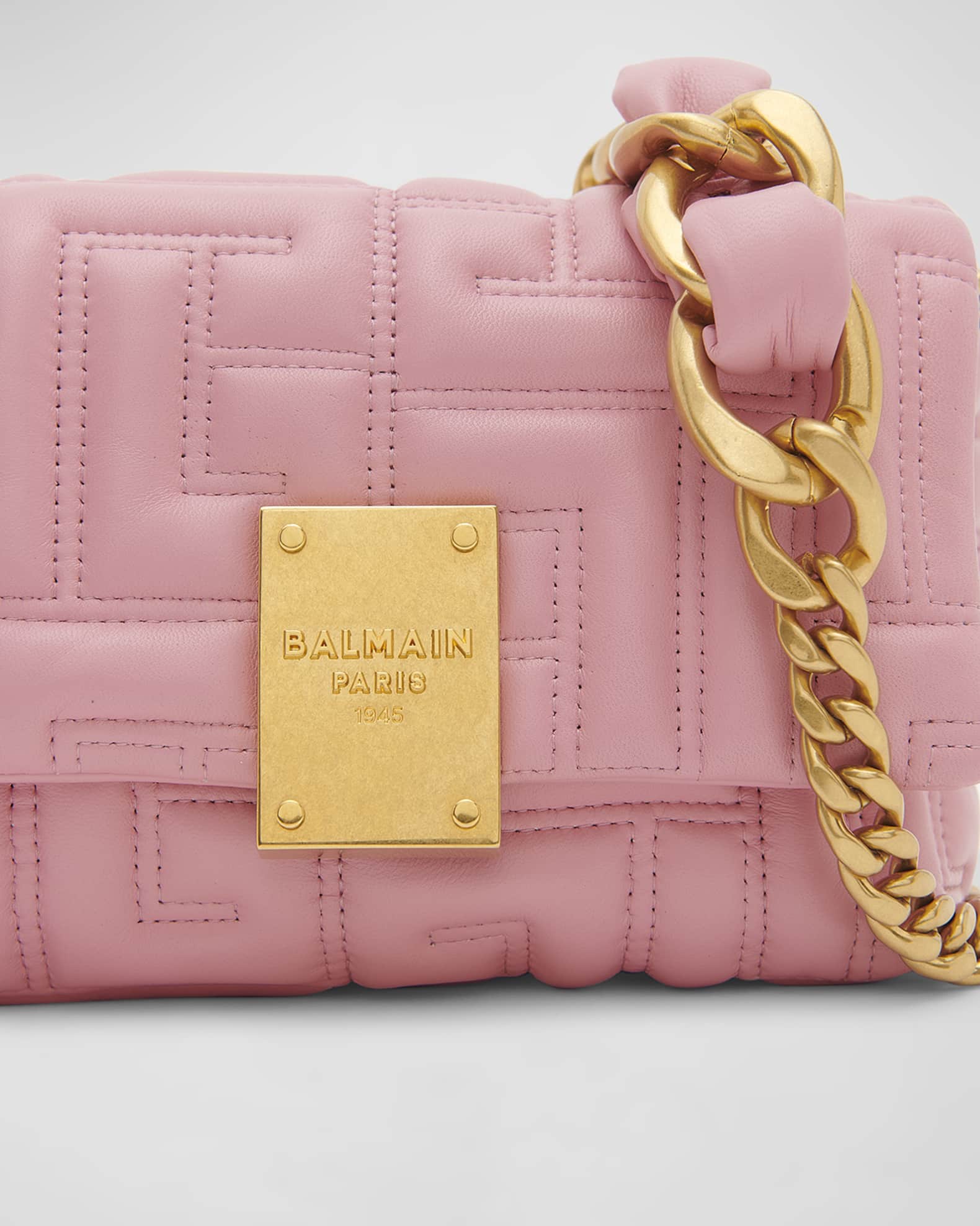 Balmain 1945 Mini QuiltEmbossed Shoulder Bag Neiman Marcus