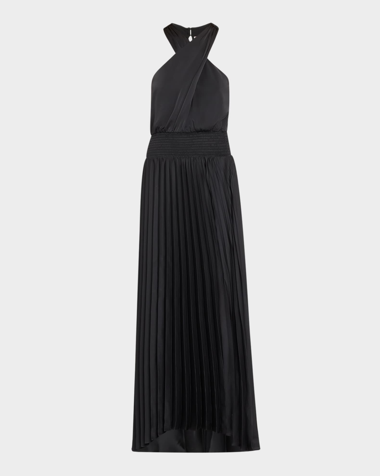 Arina Pleated Halter Midi Dress 0