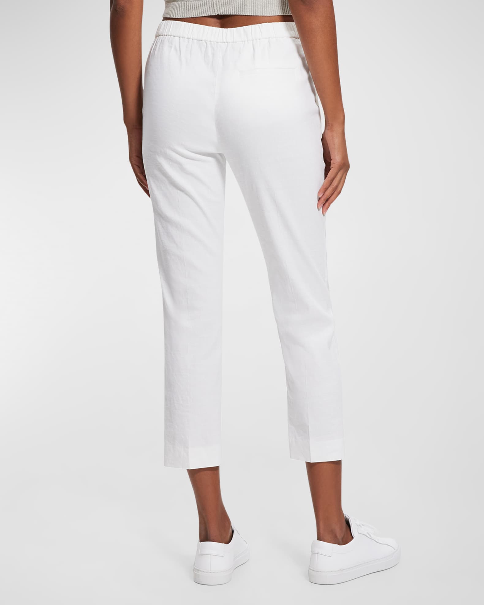 Theory Treeca Good Linen Pull-On Pants | Neiman Marcus